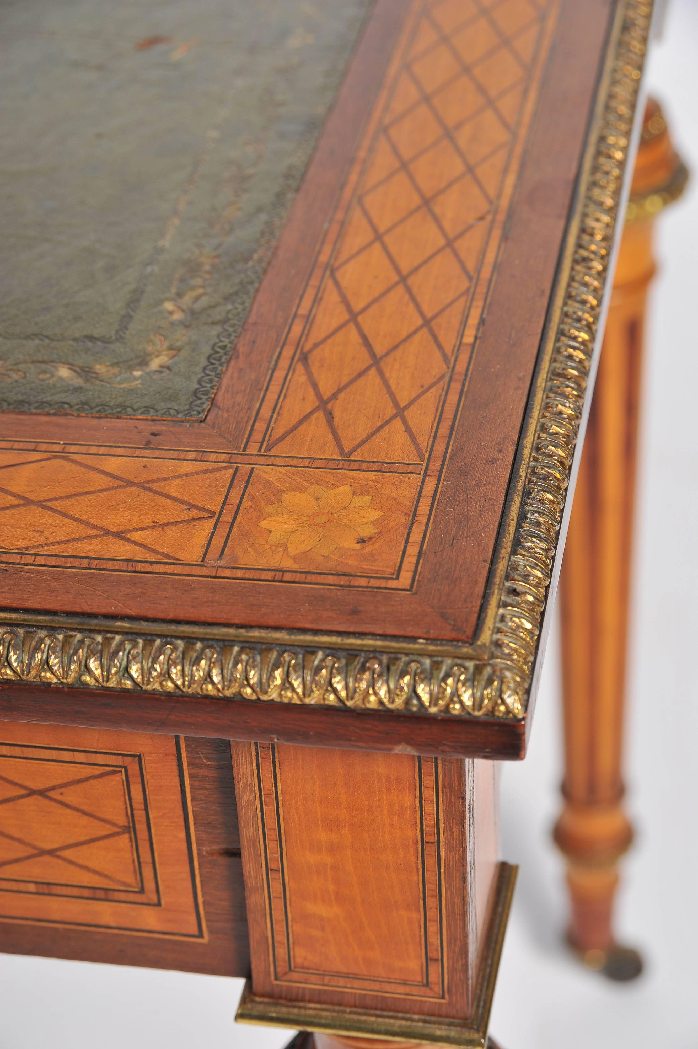 19th Century Parquetry Inlaid Writing Table, in the Manner of Donald Ross 3