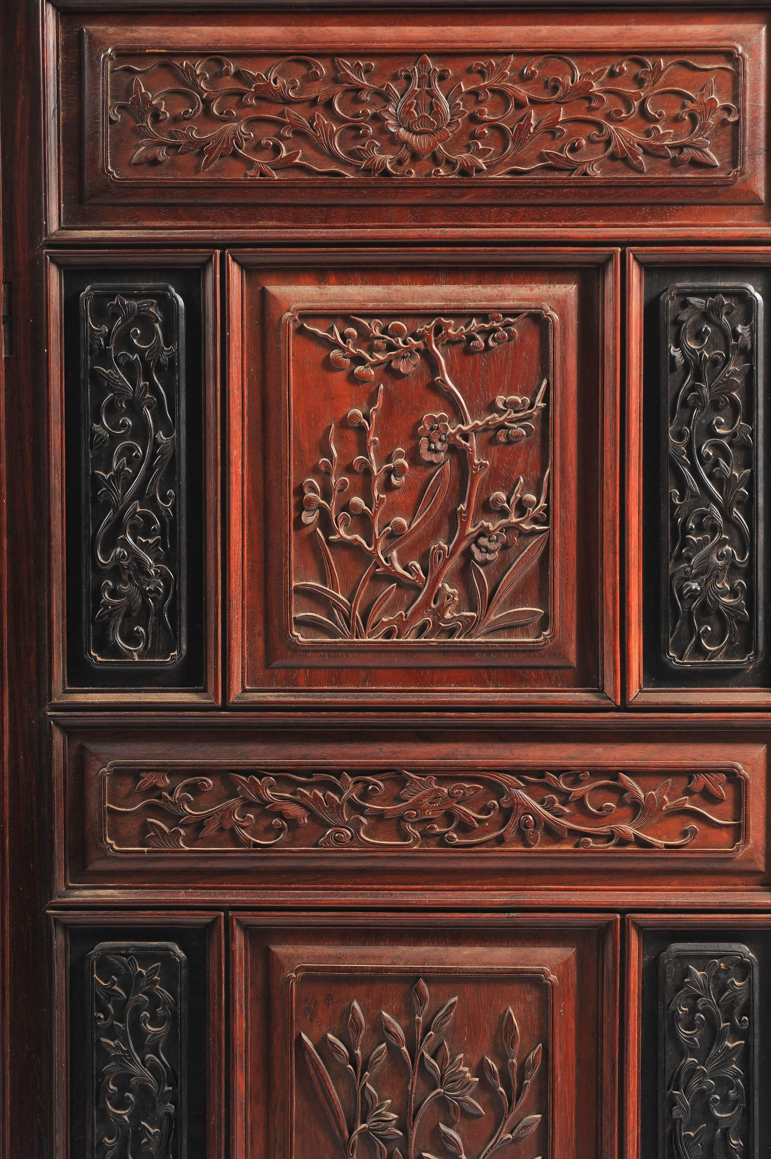Antique Chinese Hardwood Cabinet In Good Condition In Brighton, Sussex