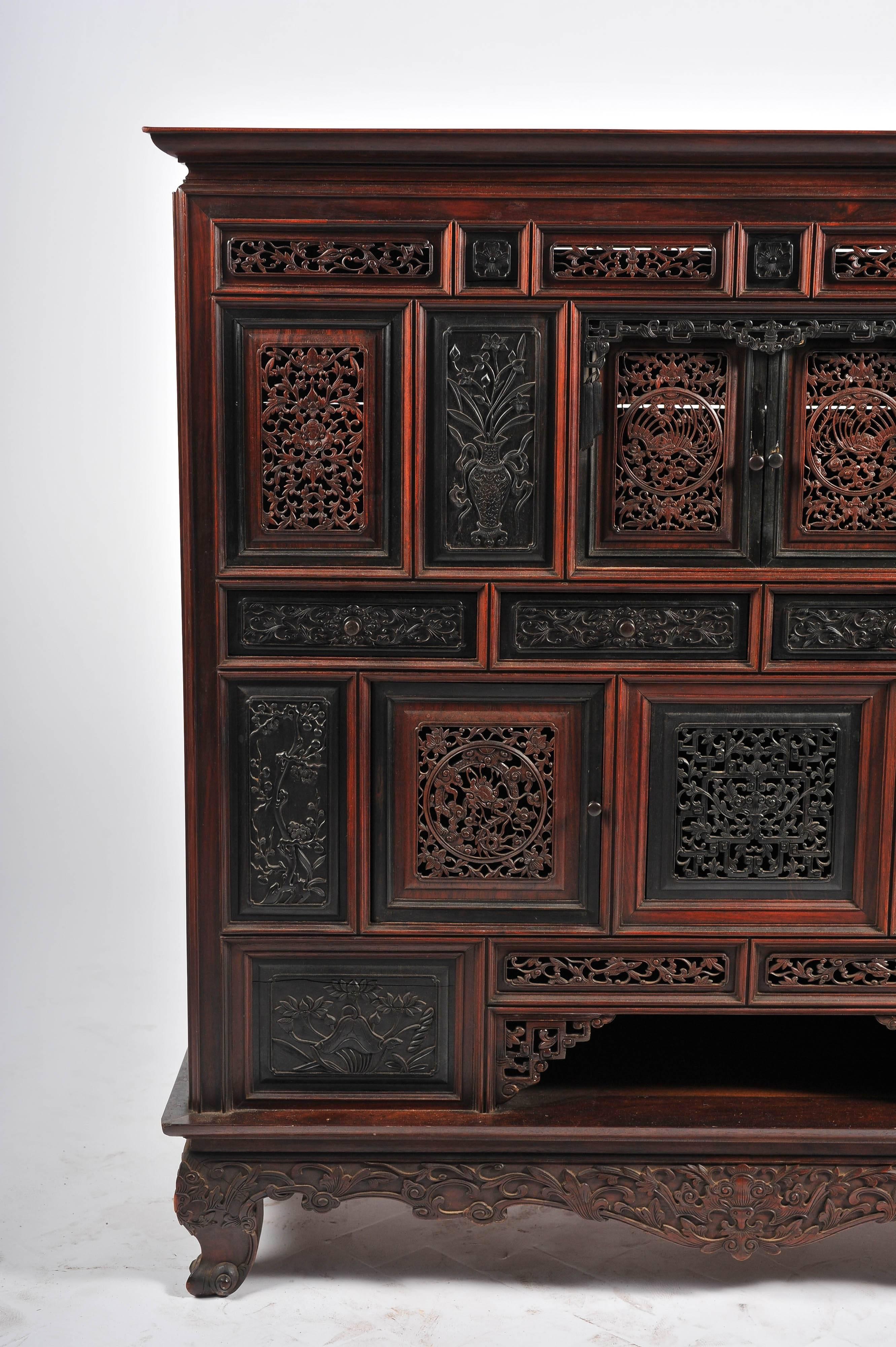 19th Century Antique Chinese Hardwood Cabinet