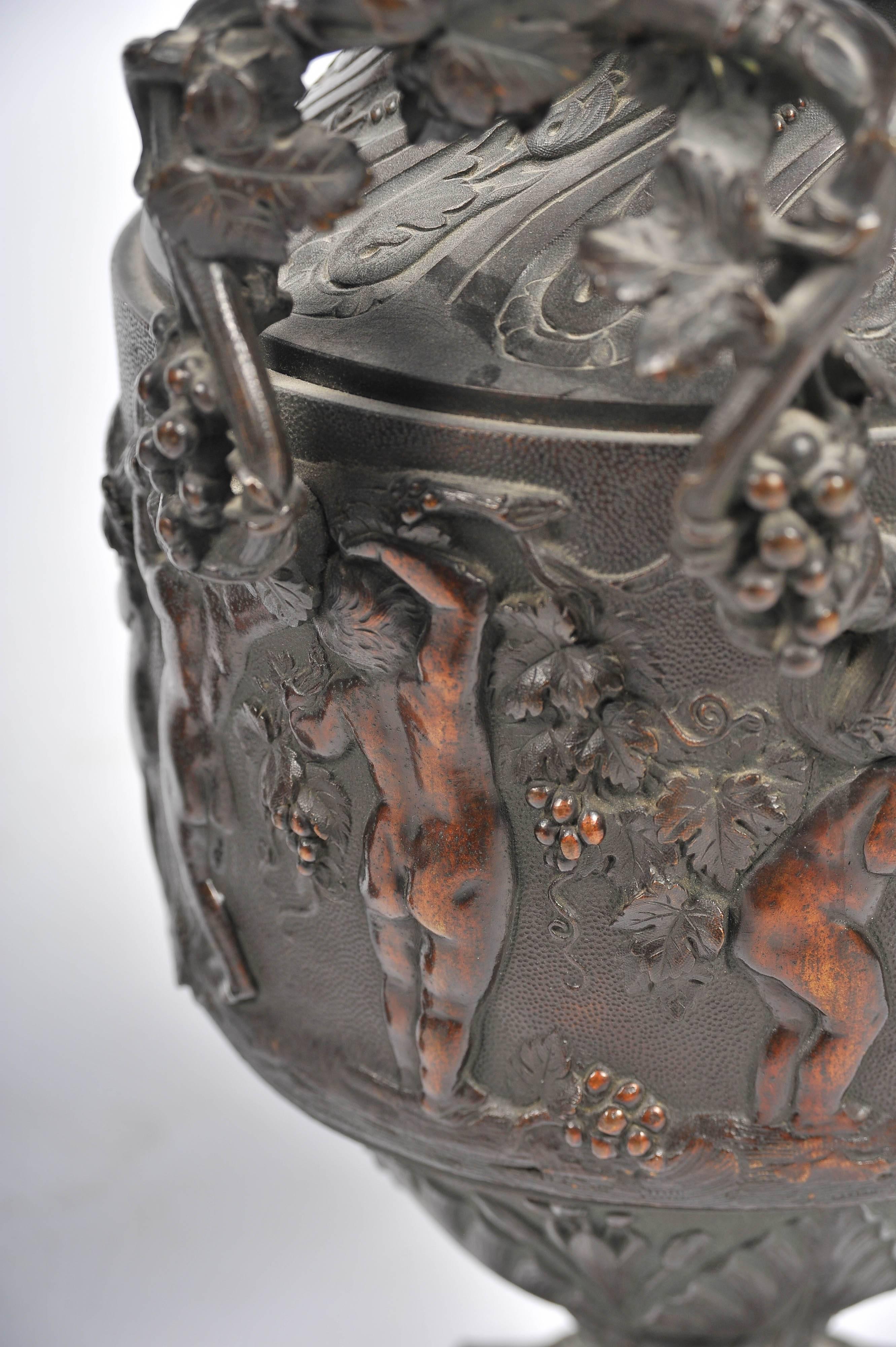 Pair of 19th Century Louis XVI Style Bronze Urns 3