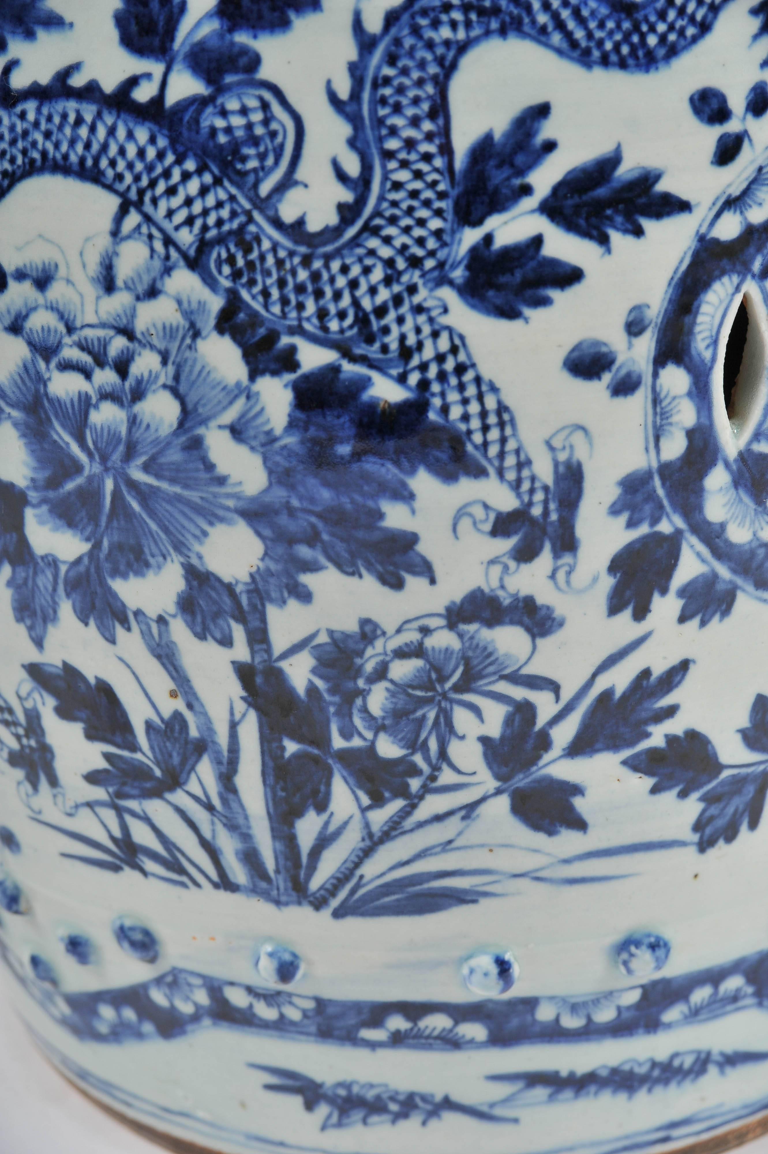 Pair of 19th Century Chinese Blue and White Garden Seats 2