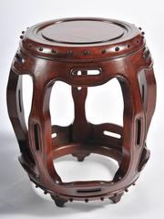 Pair of Chinese Hardwood Late 19th Century Garden Seats