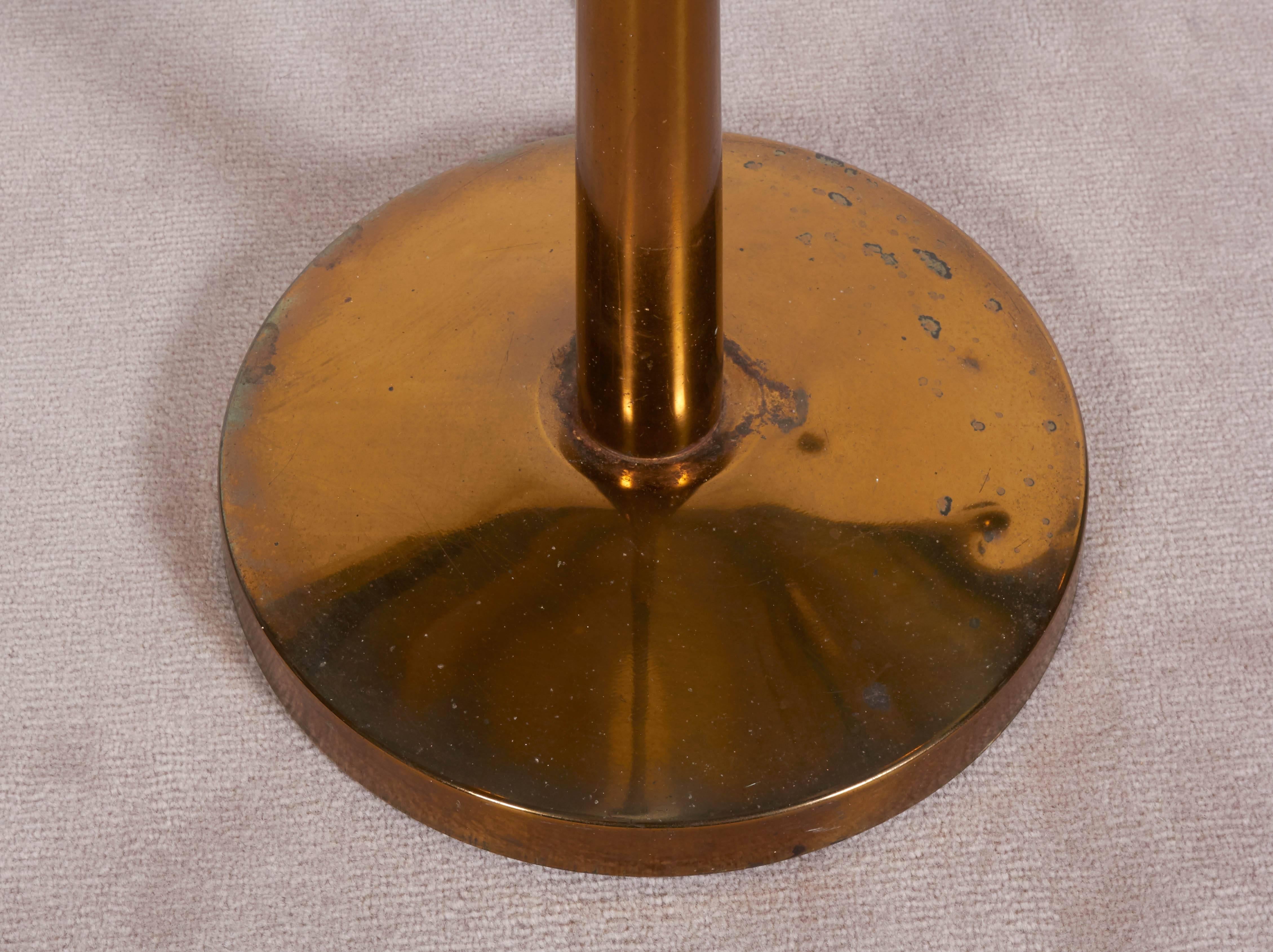 Mid-Century Modern Mid-Century Brass and Black Enamel Floor Lamp