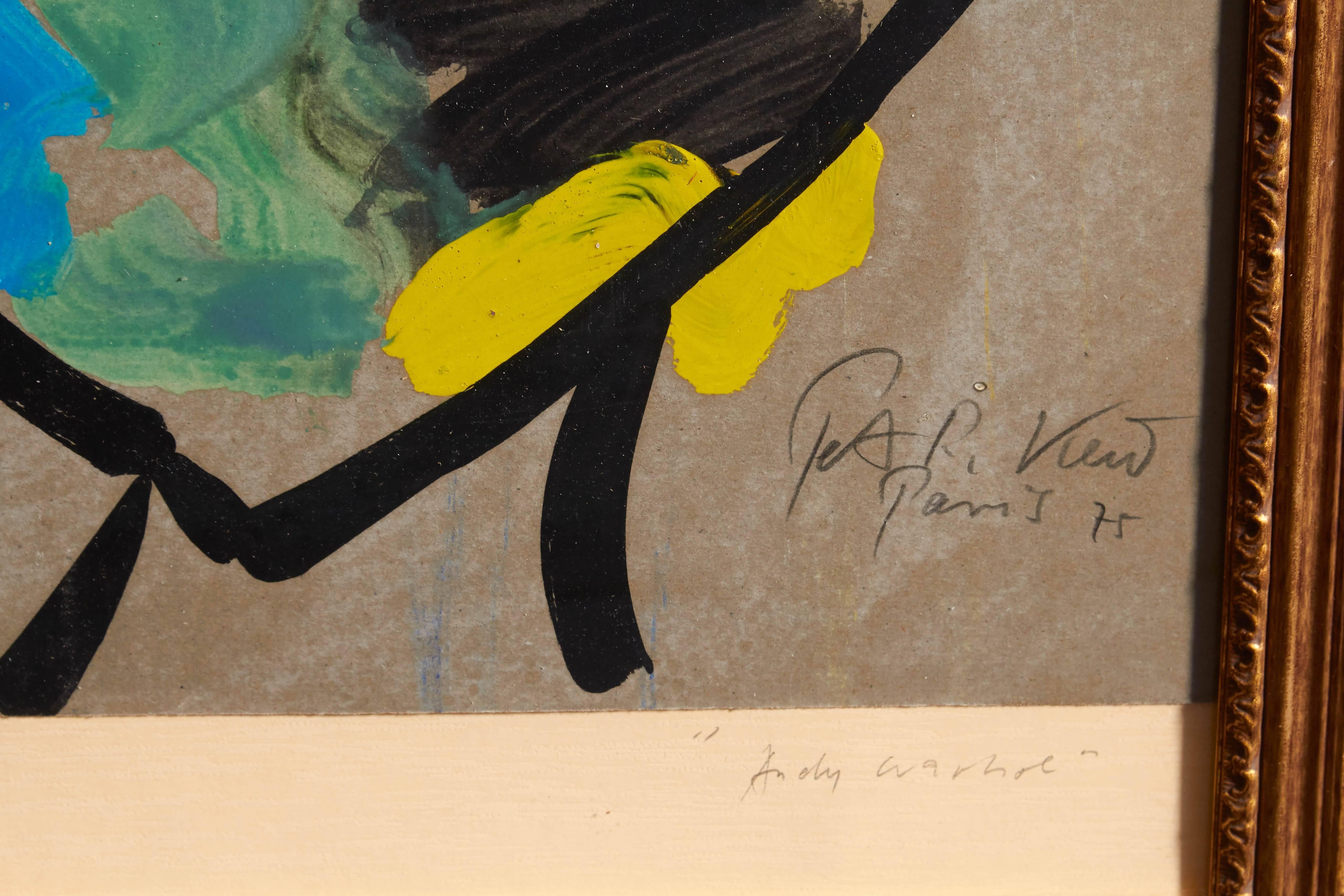 Modern Peter Robert Keil, 'Andy Warhol', Oil on Board, Signed