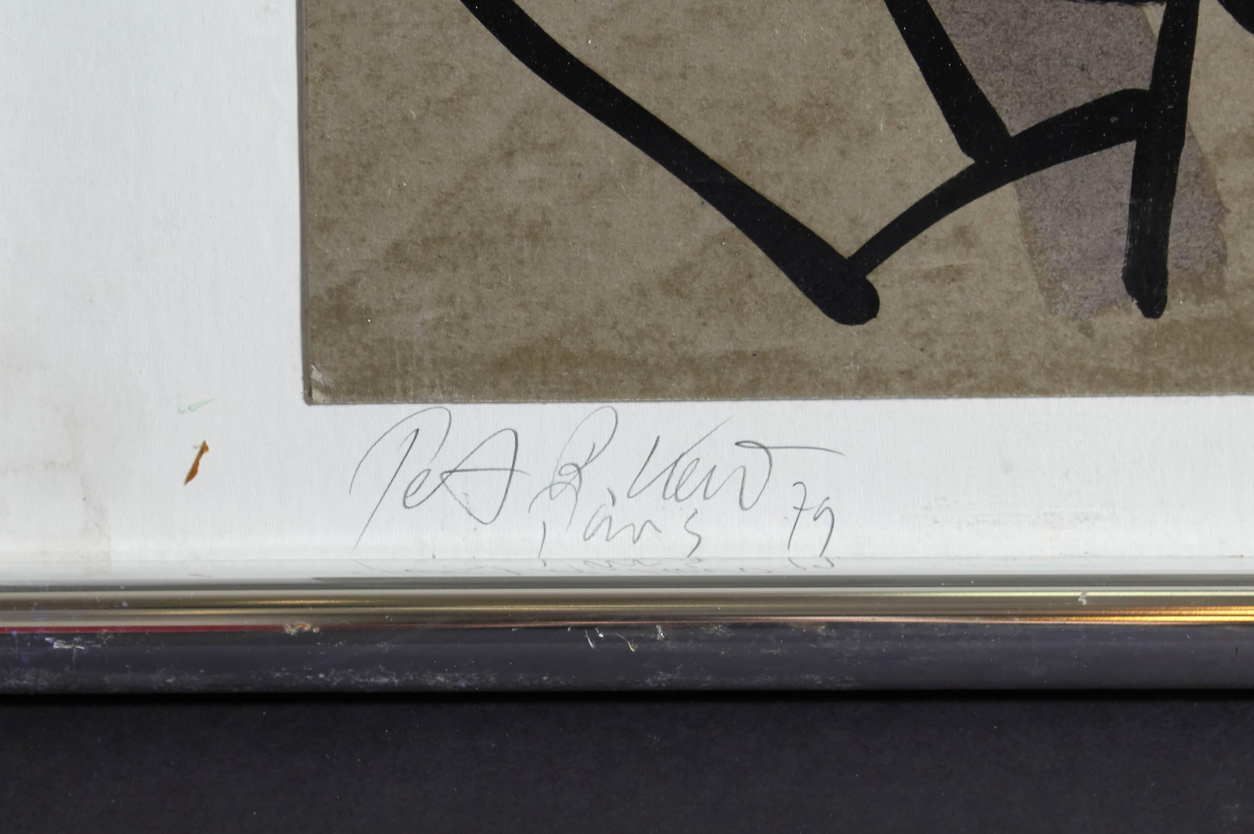 Peter Robert Keil, „Pablo Picasso“, Gemälde auf Karton, signiert (Französisch) im Angebot