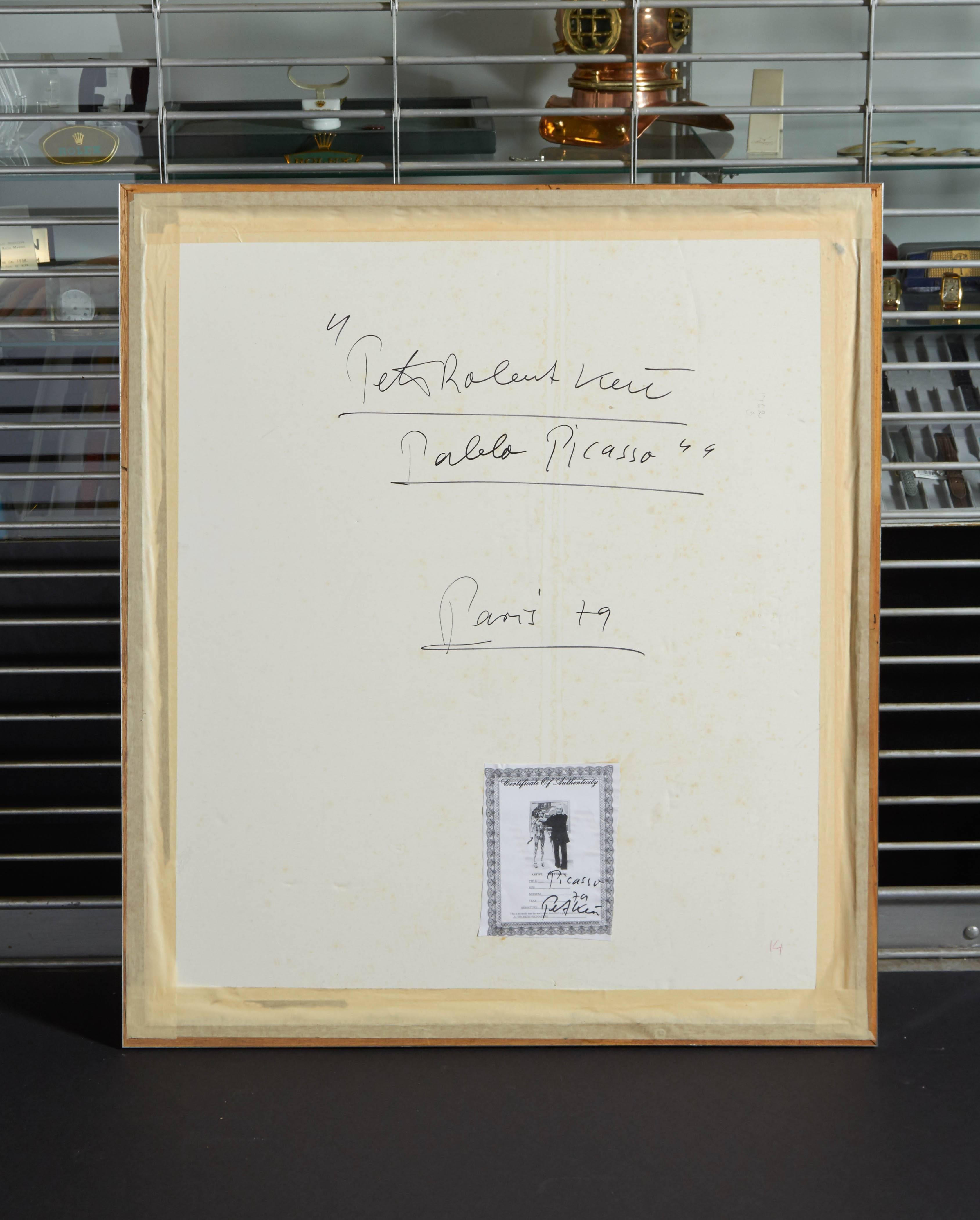 Peinture sur panneau « Pablo Picasso » de Peter Robert Keil, signée en vente 1