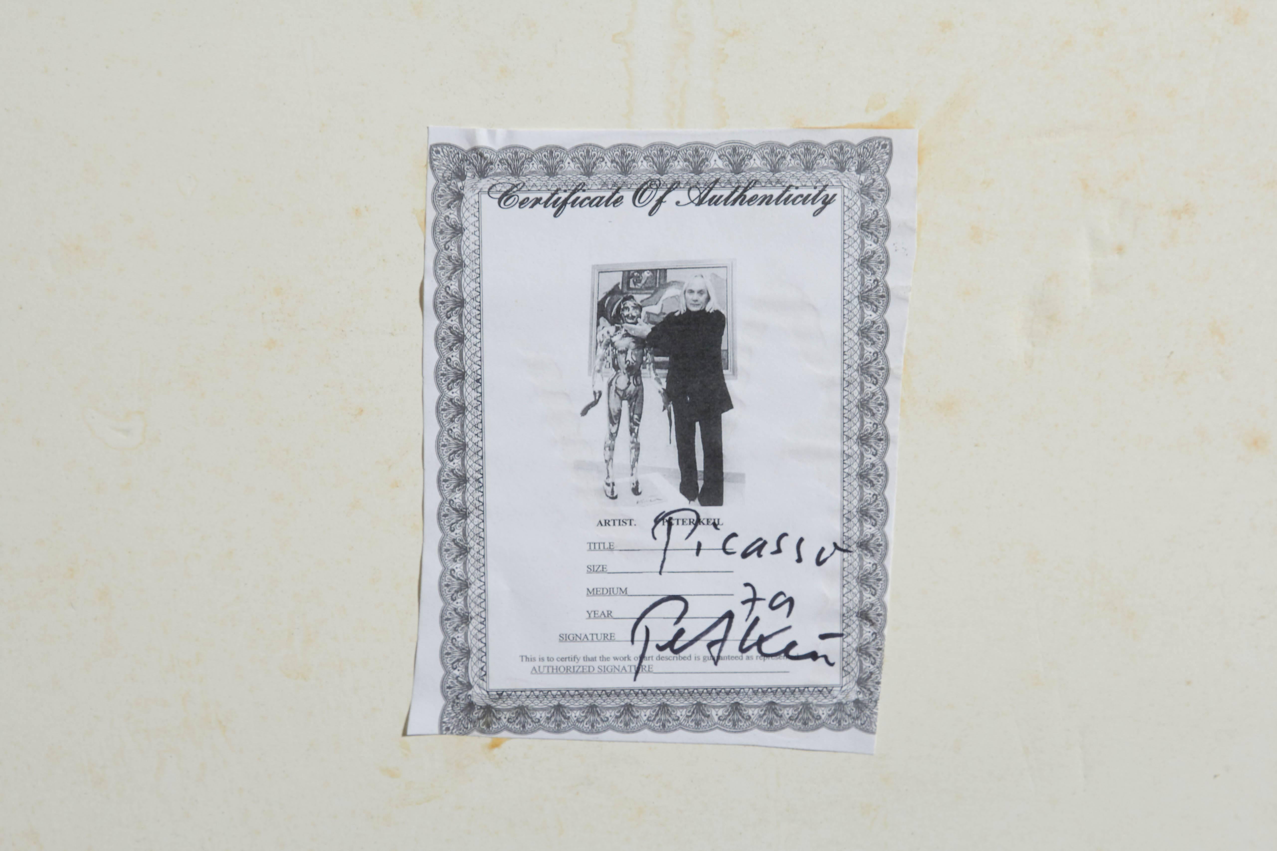Late 20th Century Peter Robert Keil, 'Pablo Picasso', Paint on Board, Signed