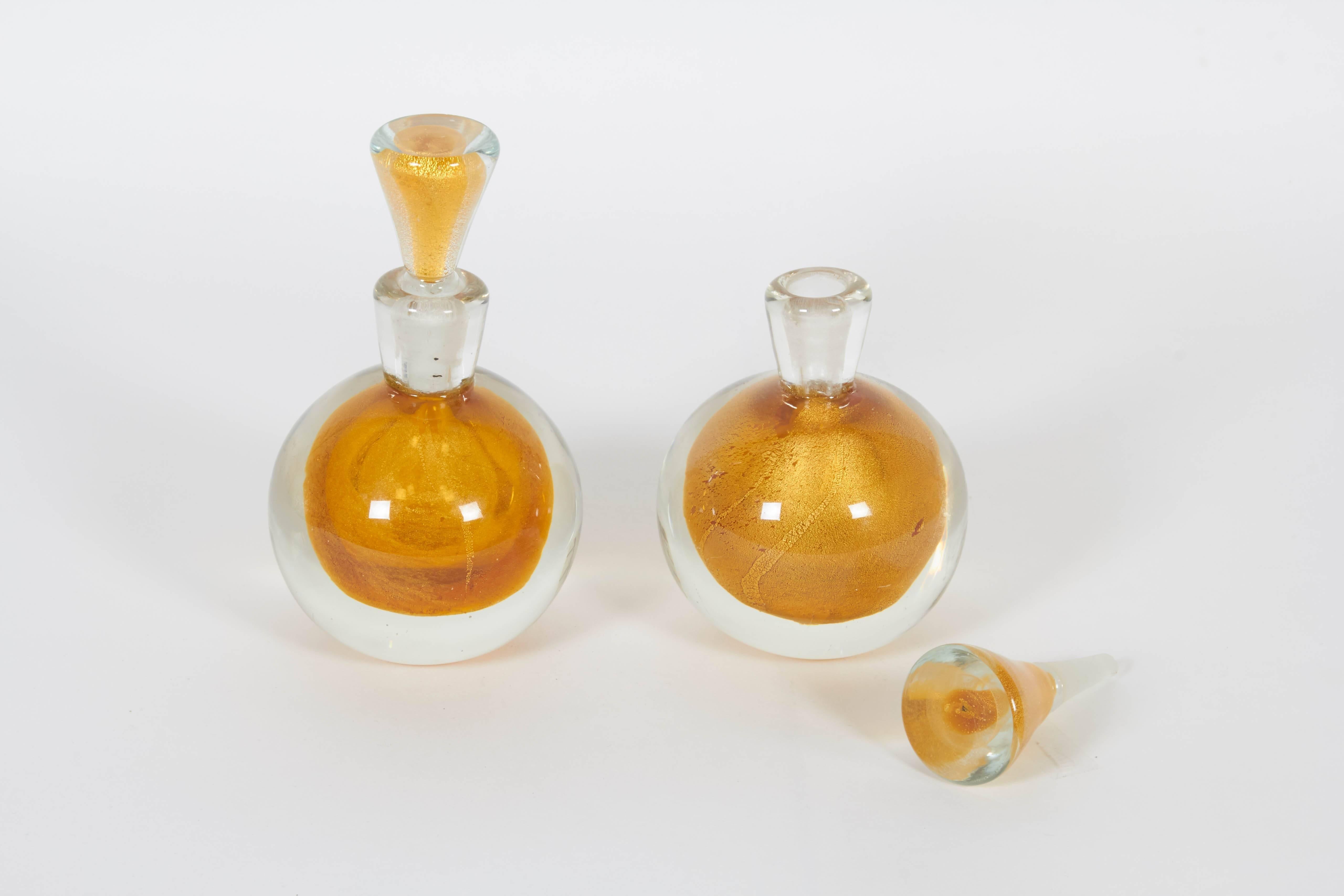 Italian Four-Piece Art Deco Murano Glass Perfume Set