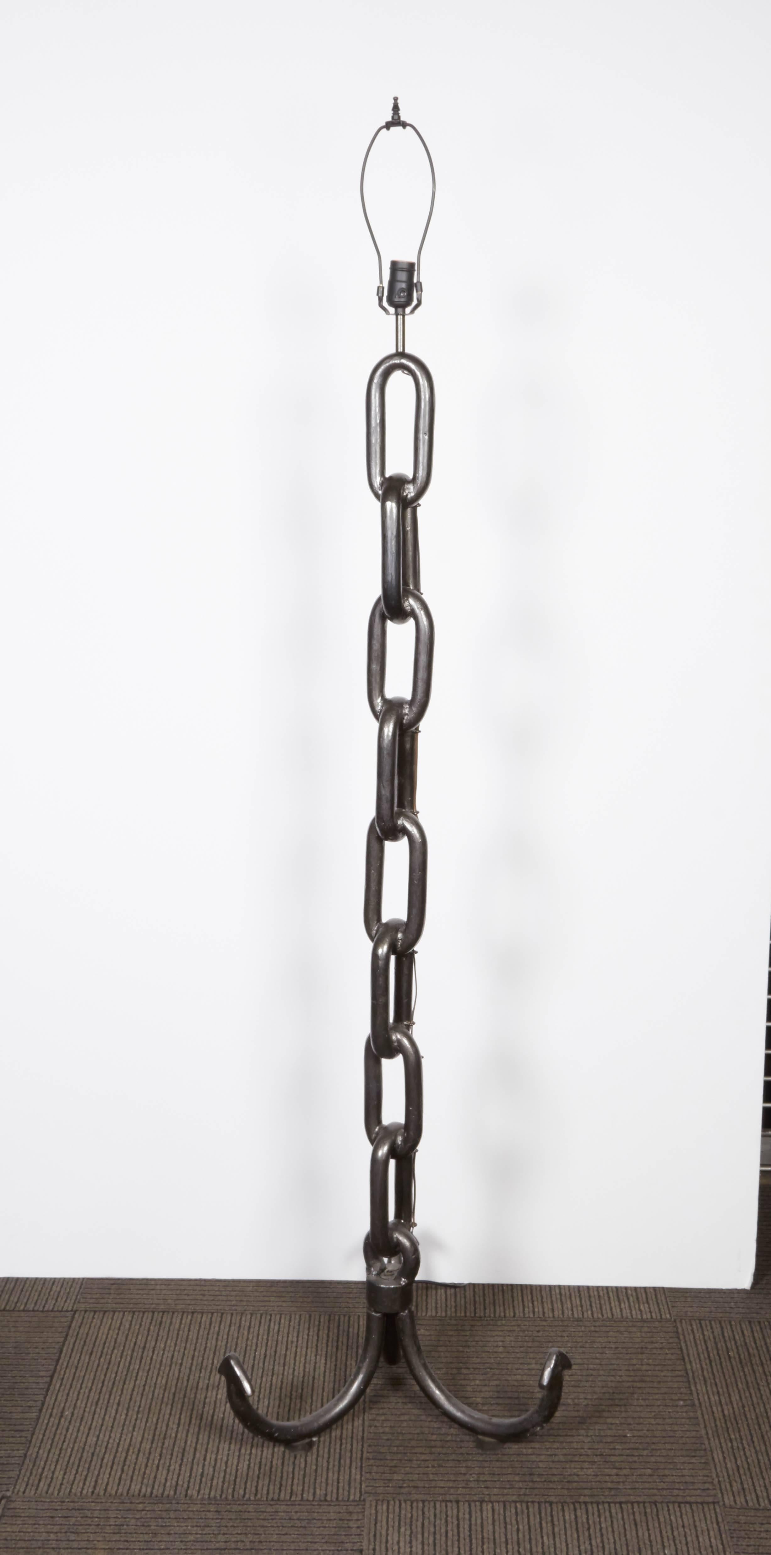 Mid-Century Modern French 1940s Iron Grappling Hook Floor Lamp