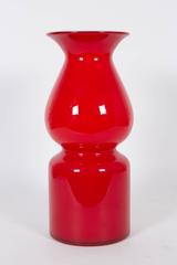 Manner of Per Lutken for Holmegaard Red Cased 'Carnaby' Style Glass Vase