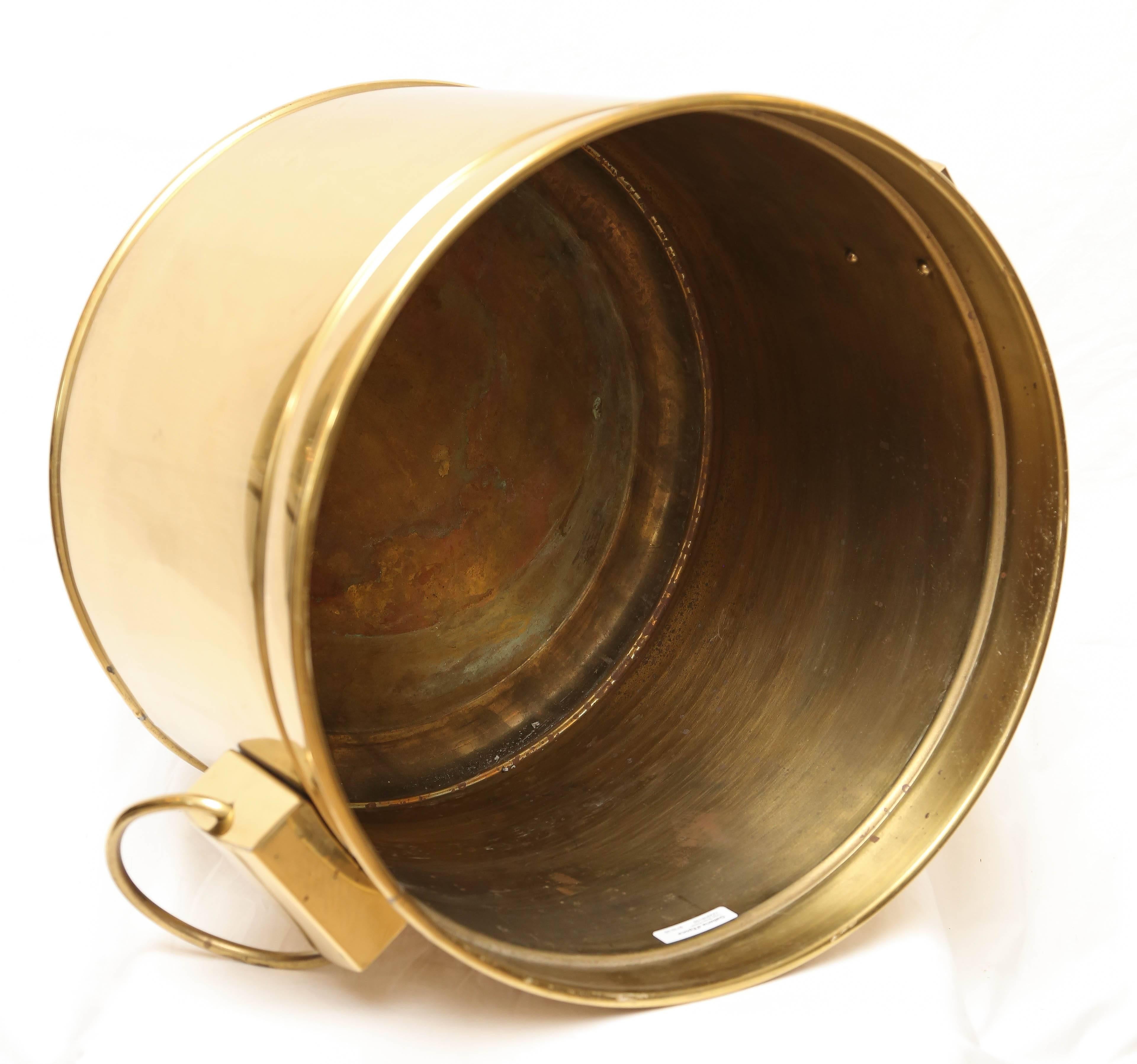 American Giant Polished Brass Planter with Handles