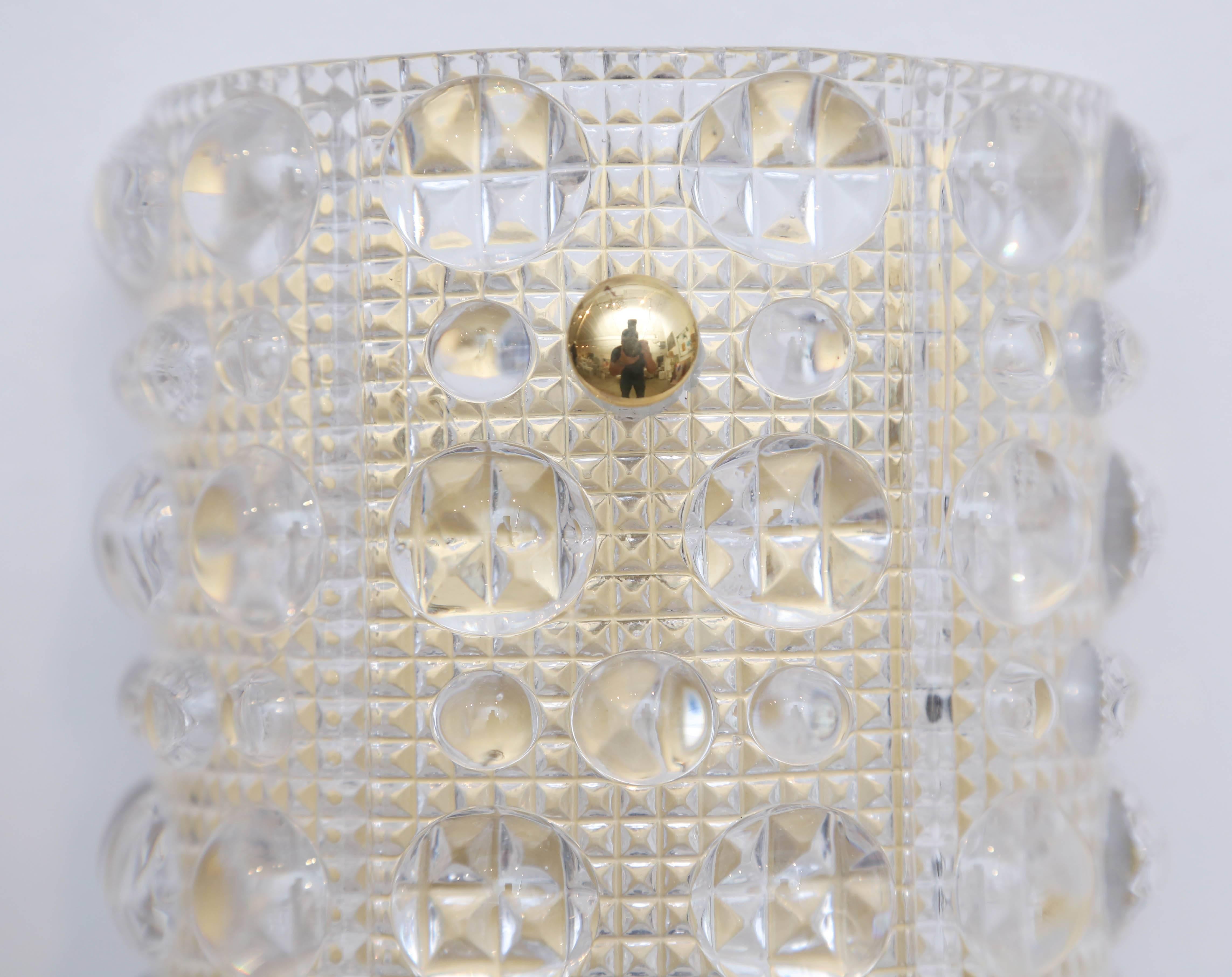 Pair of Carl Fagerlund Bubble Glass Wall Sconces for Orrefors, circa 1960s In Good Condition In West Palm Beach, FL