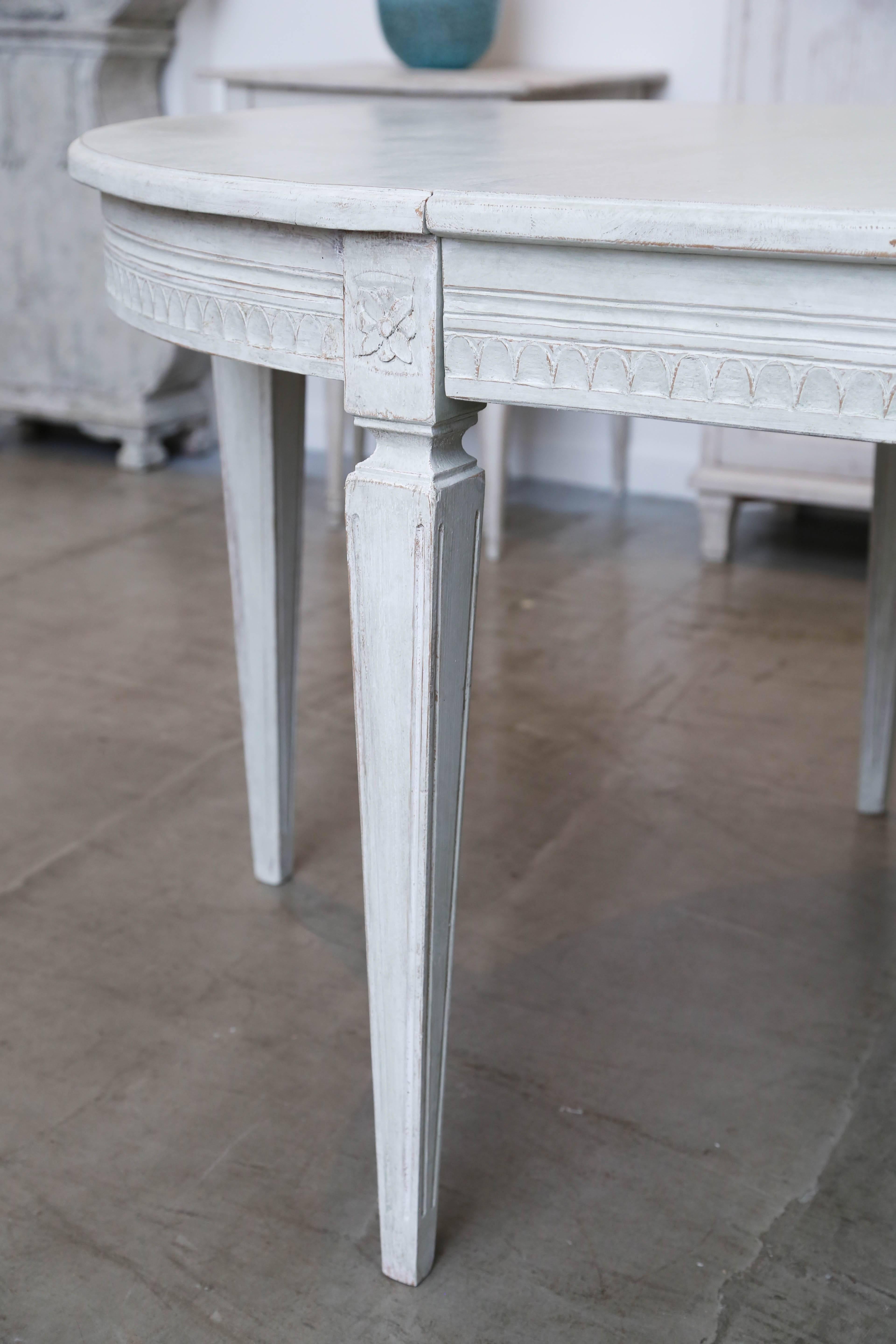 Gustavian Antique Swedish Painted Dining Table, Late 19th Century