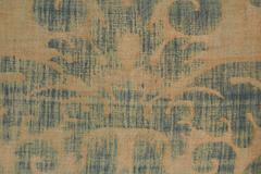 Single Vintage Fortuny Fabric Cushion in the Tulipano Pattern