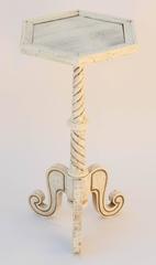 Painted Accent Table with Antiqued, Mirrored Top