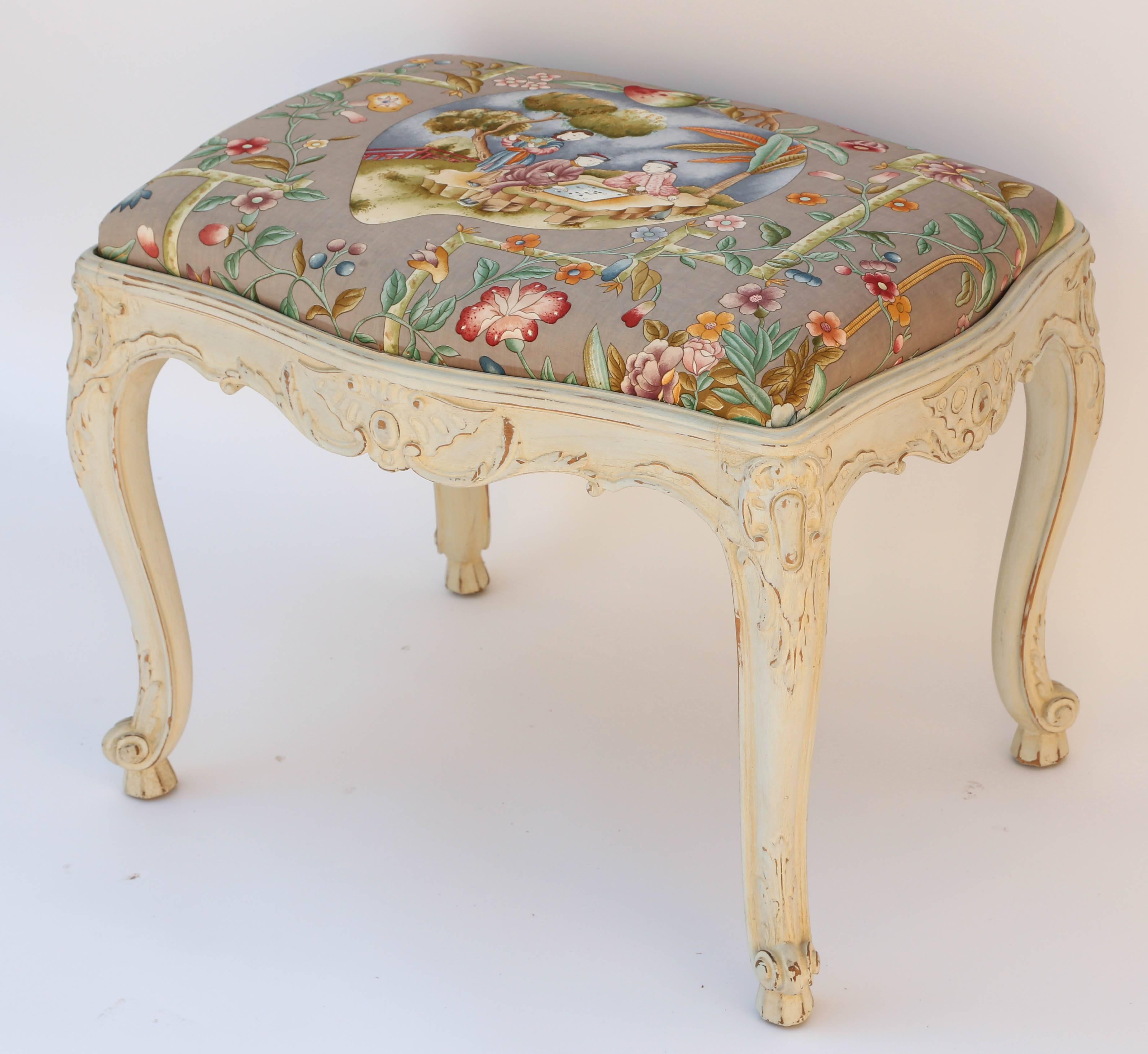 French 19th Century Painted Louis XV Stool For Sale
