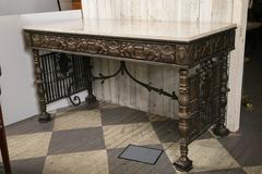 Fantastic Bronze and Iron Center Table with Marble Top