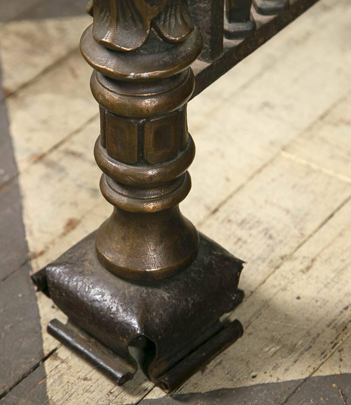 Fantastic Bronze and Iron Center Table with Marble Top For Sale 3