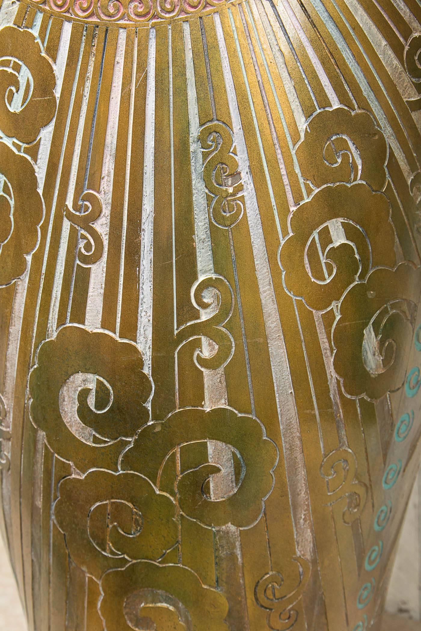 Hand-Painted Impressive Deco Style Vase