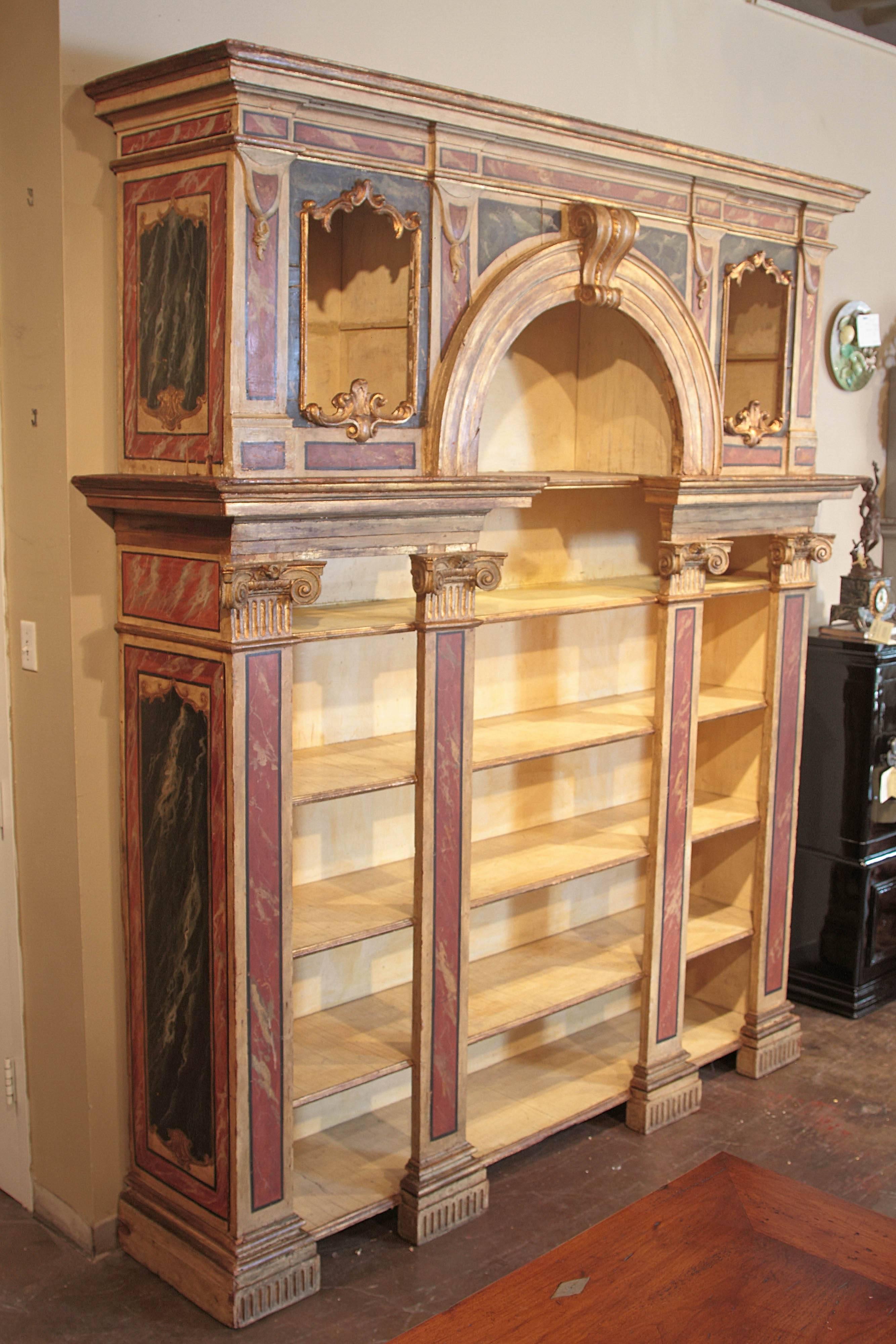 faux marble bookcase