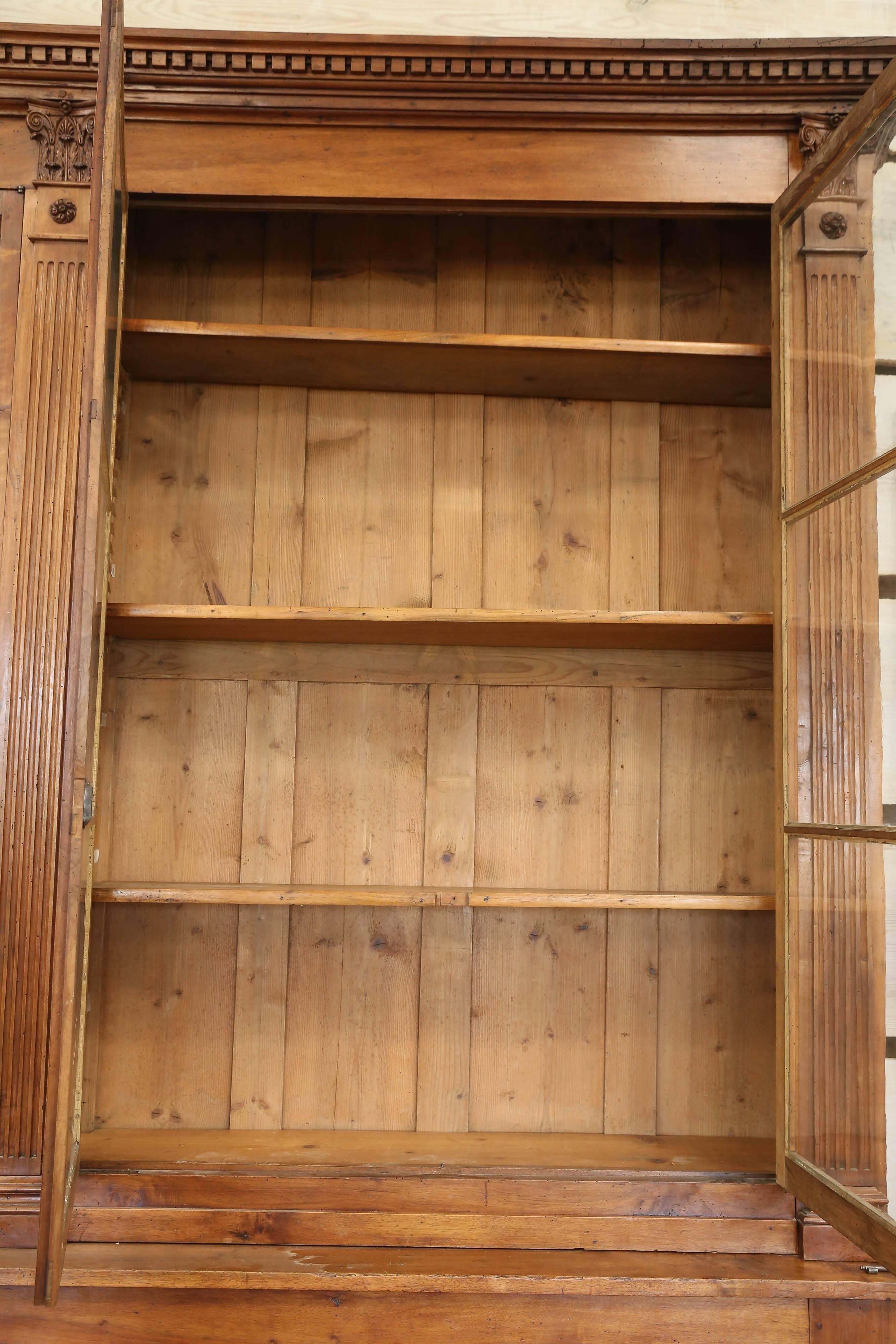 19th Century Directoire Period Walnut Bookcase Cabinet 5