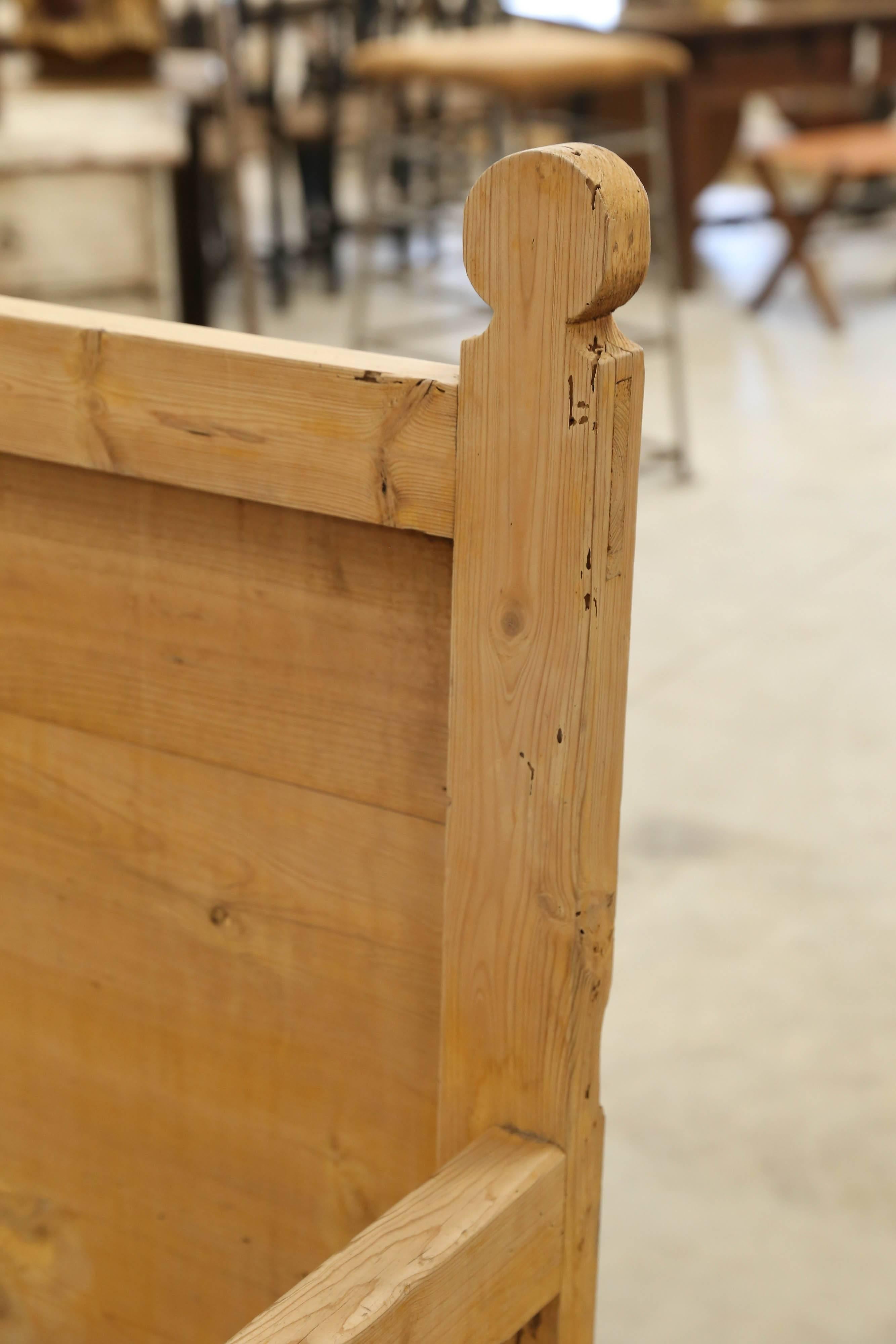 19th Century Pine Bench from Spain In Good Condition For Sale In Houston, TX