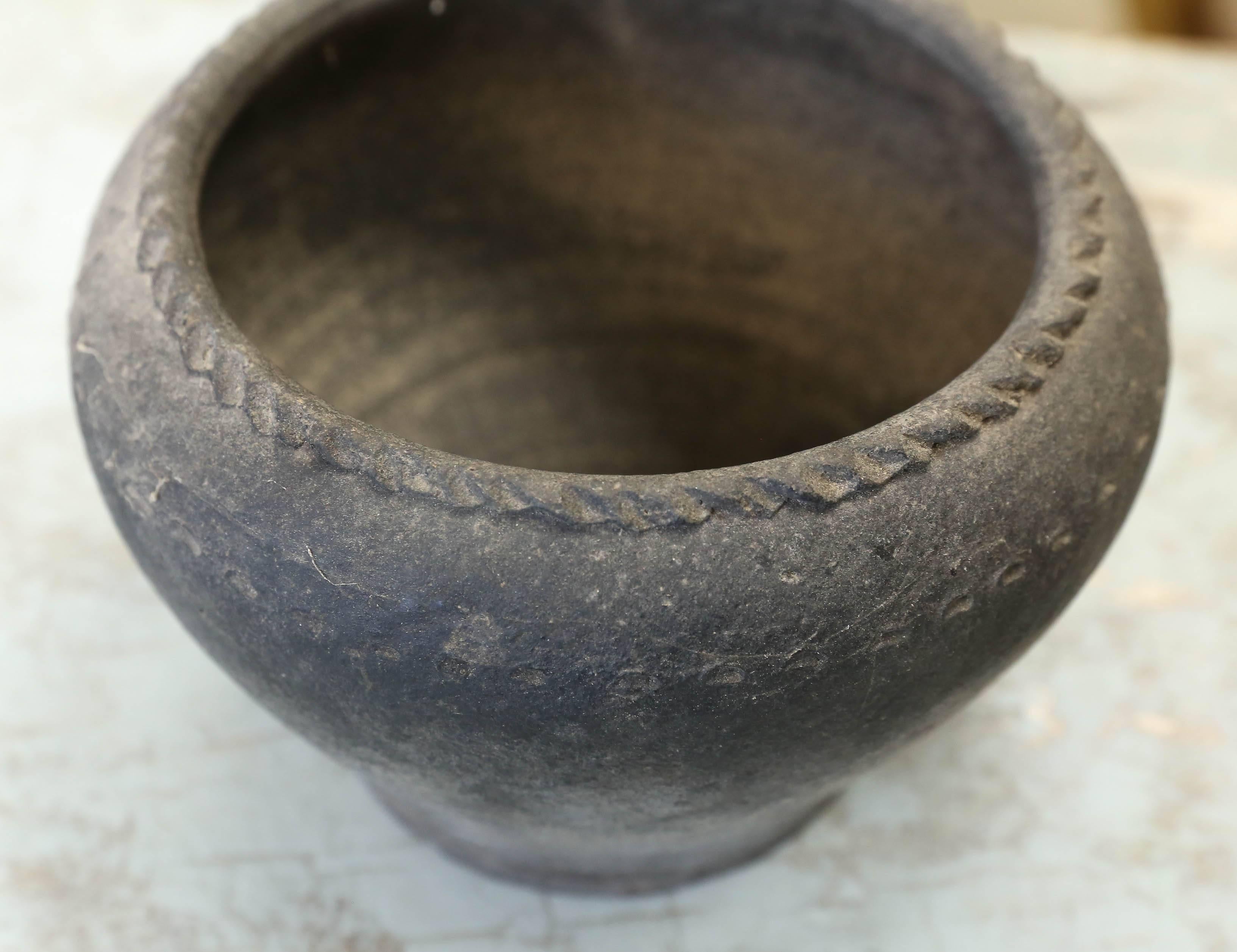 Fired 18th Century, Spanish Terra Cotta Unglazed Handcrafted Cocina Bowl