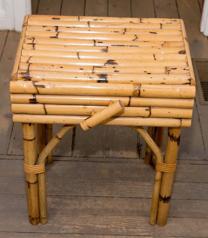 Pair of Bamboo Single Drawer Side Tables at 1stDibs