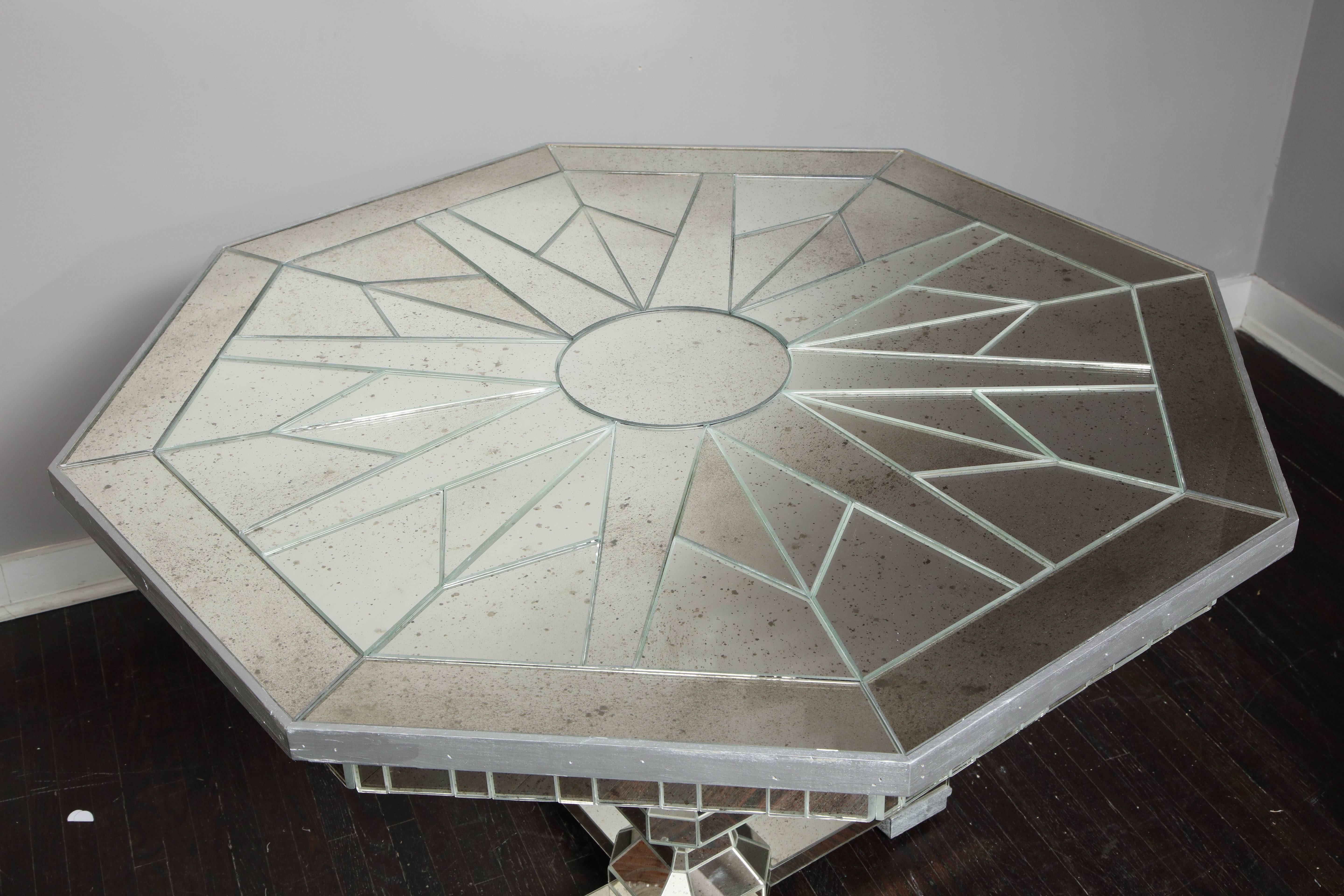 American Octagonal Mirrored Centre Hall Table For Sale