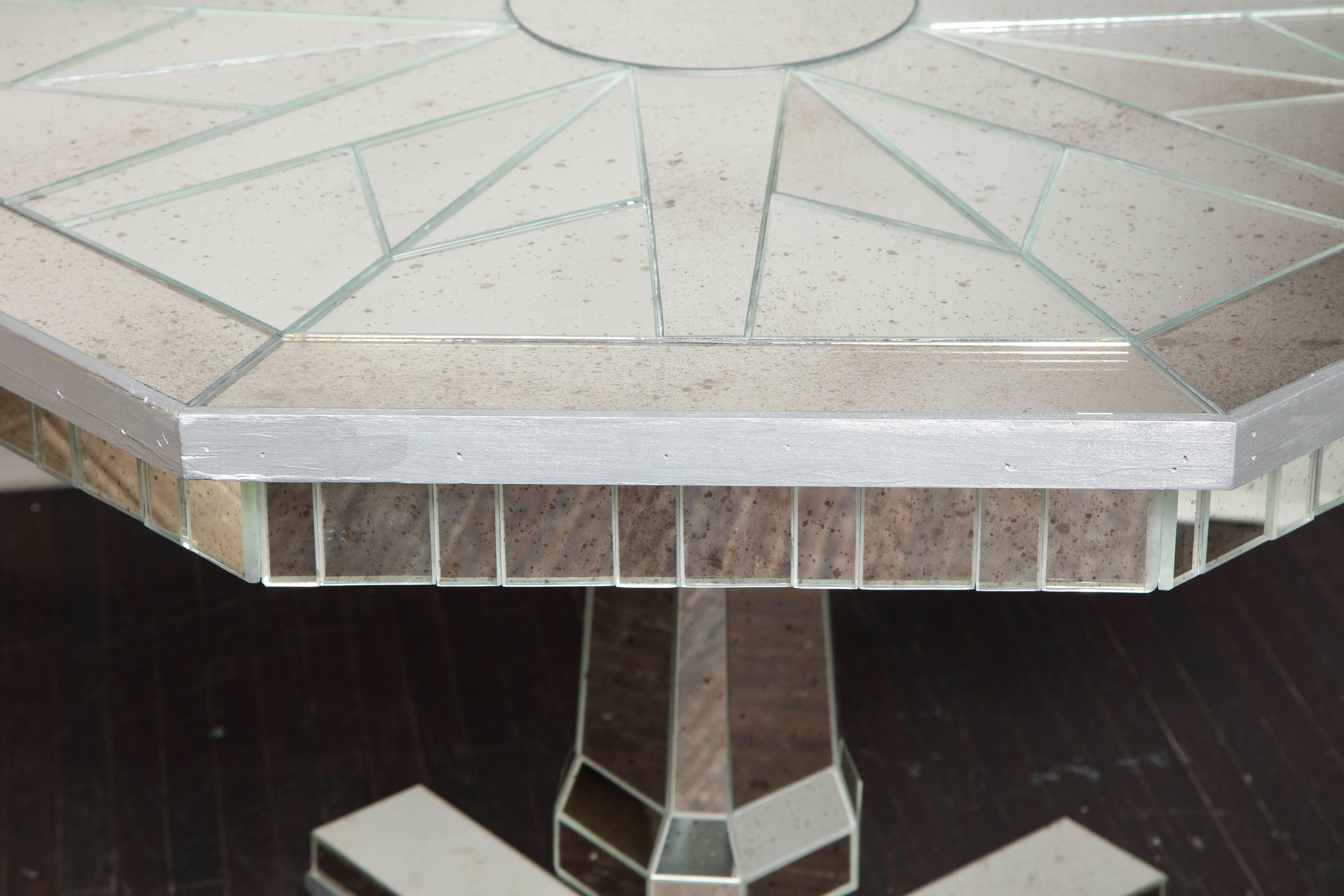Octagonal Mirrored Centre Hall Table For Sale 1