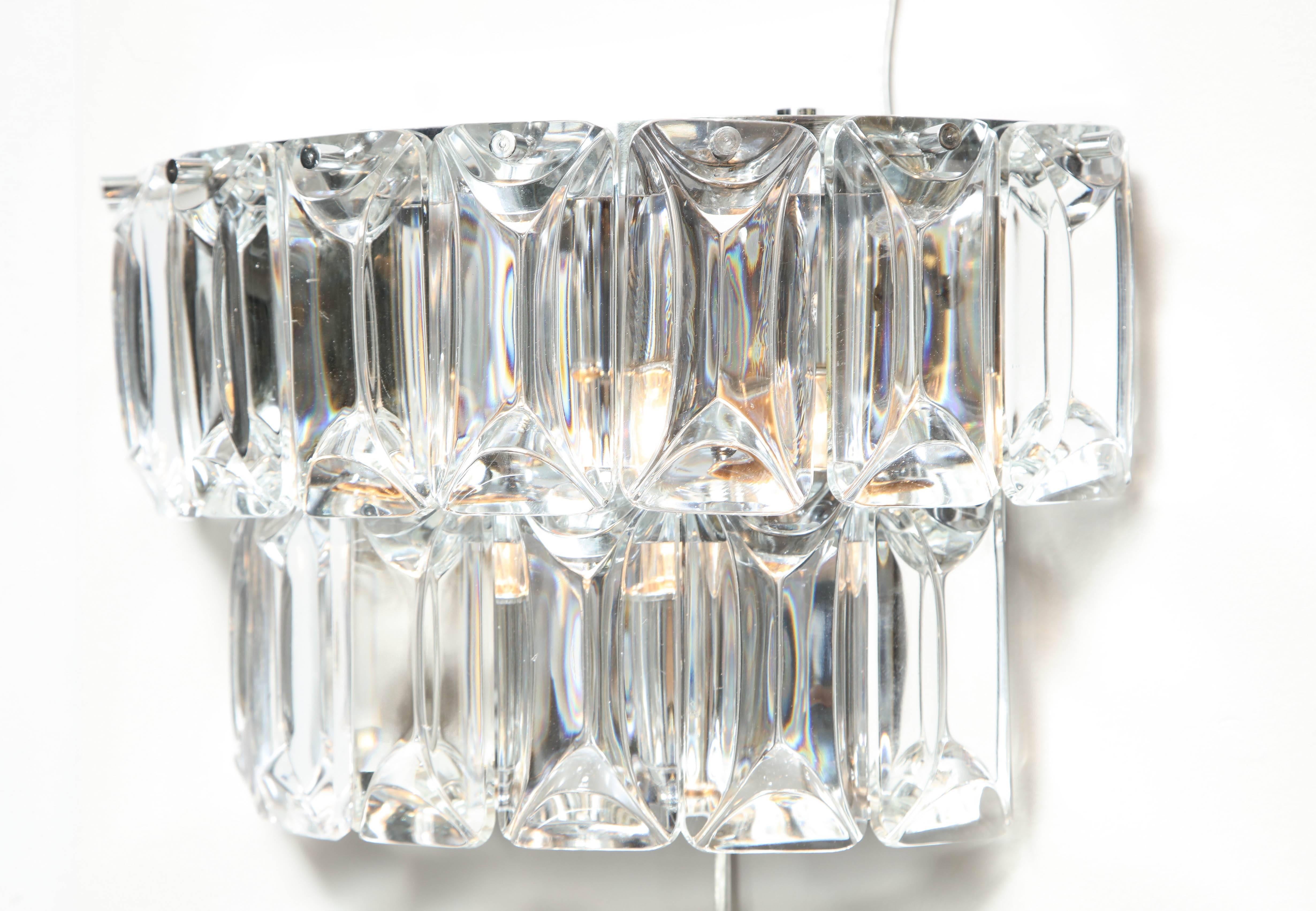 Glamorous 1970s Austrian Crystal Sconces In Excellent Condition In New York, NY