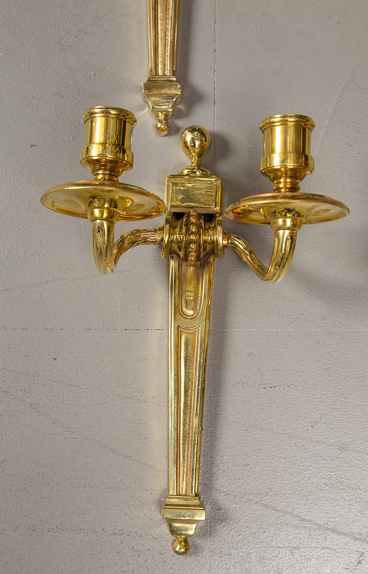 Set of eight, Caldwell gilt bronze sconces; $4,800 a pair, four pairs available, circa 1920s.