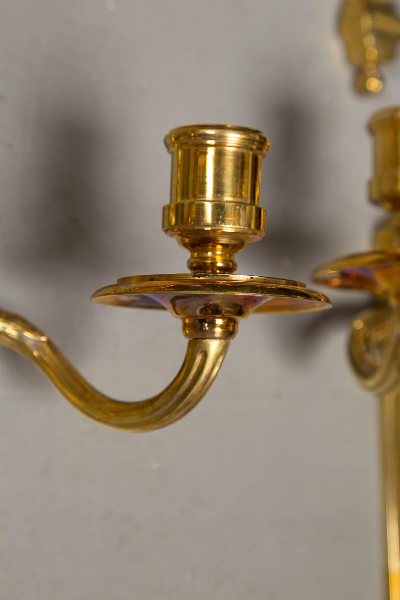 Early 20th Century Set of Caldwell Gilt Bronze Sconces For Sale