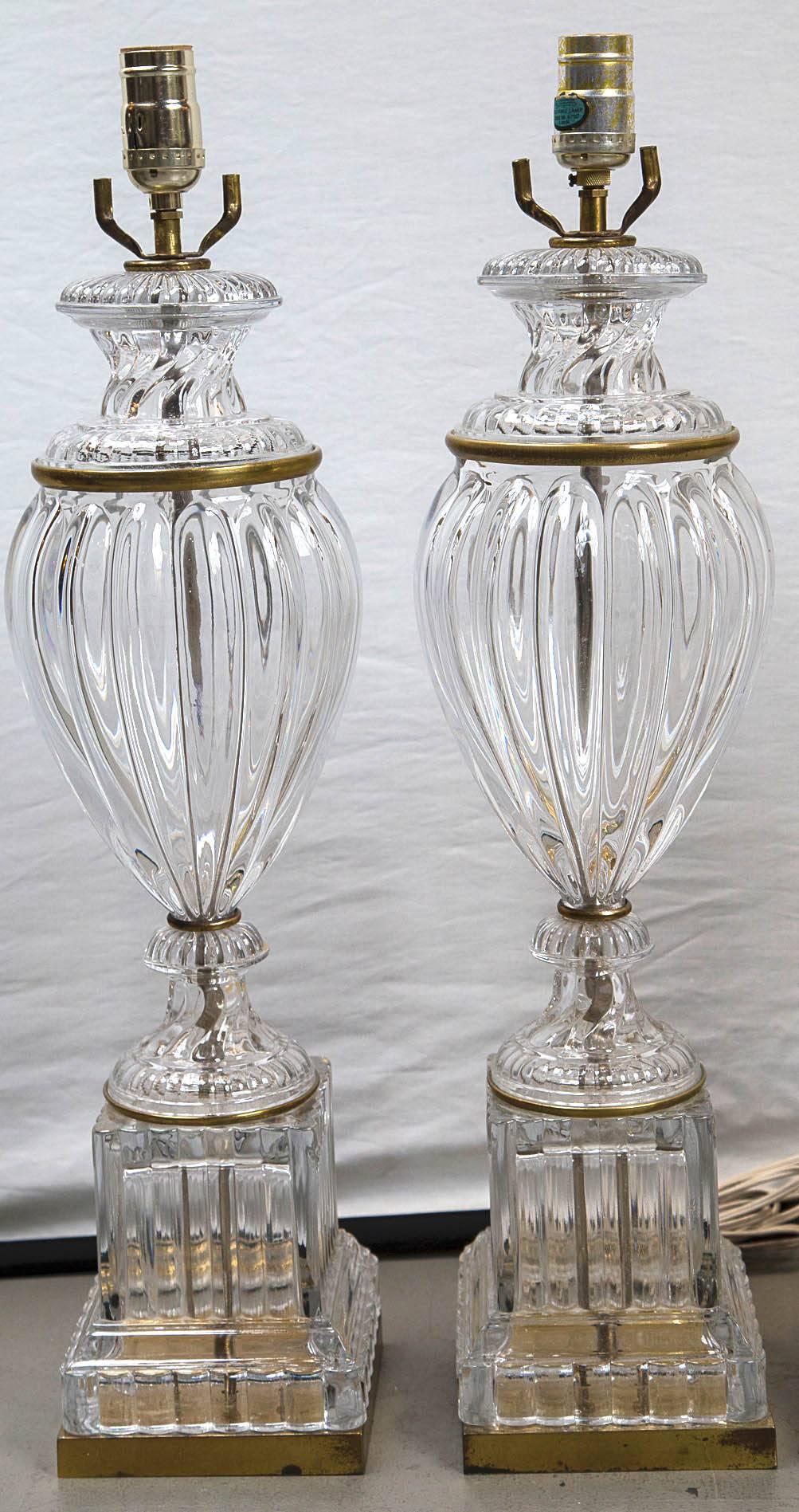 Mid-20th Century 1930, French Molded Glass Table Lamps For Sale