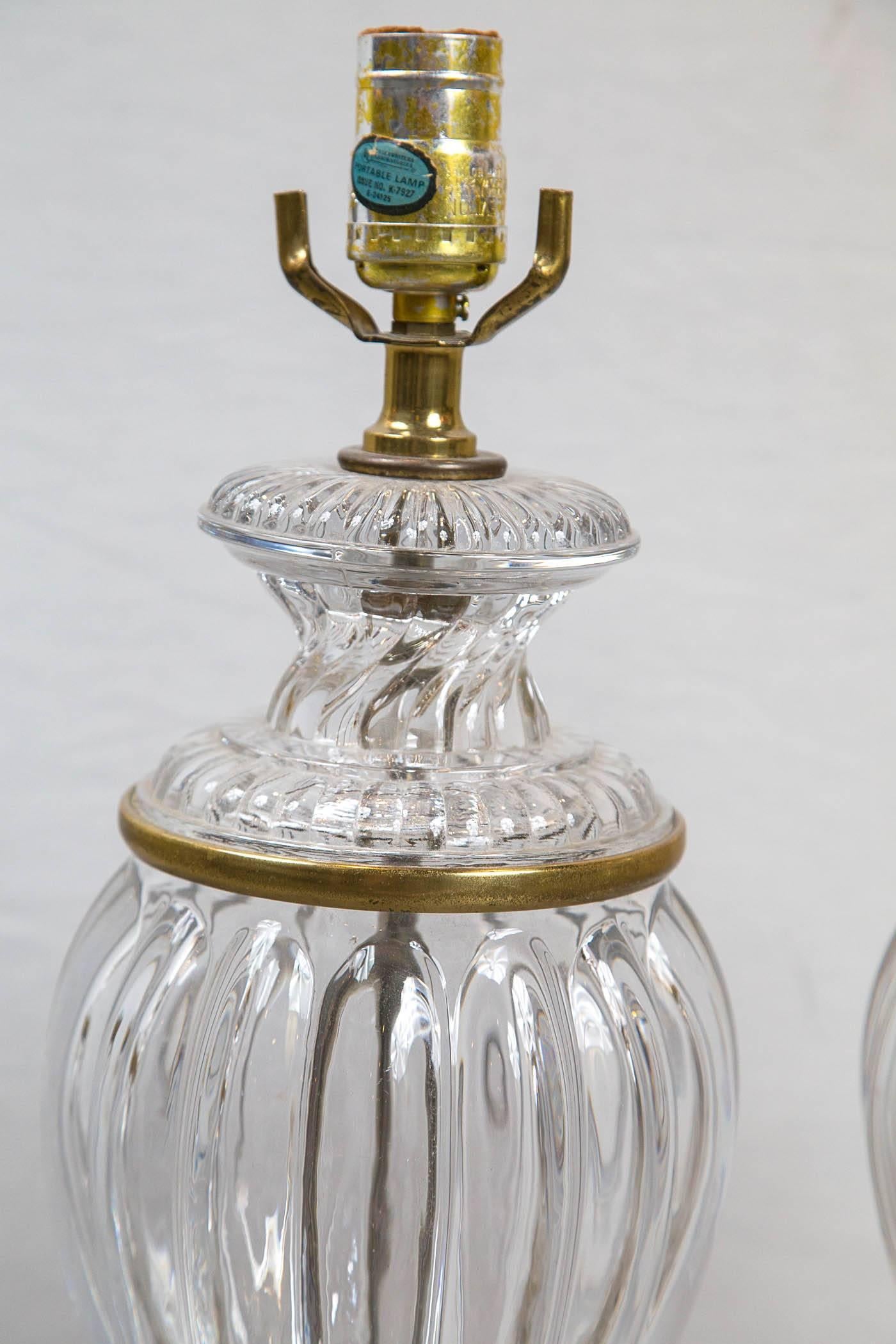 1930, French Molded Glass Table Lamps For Sale 3