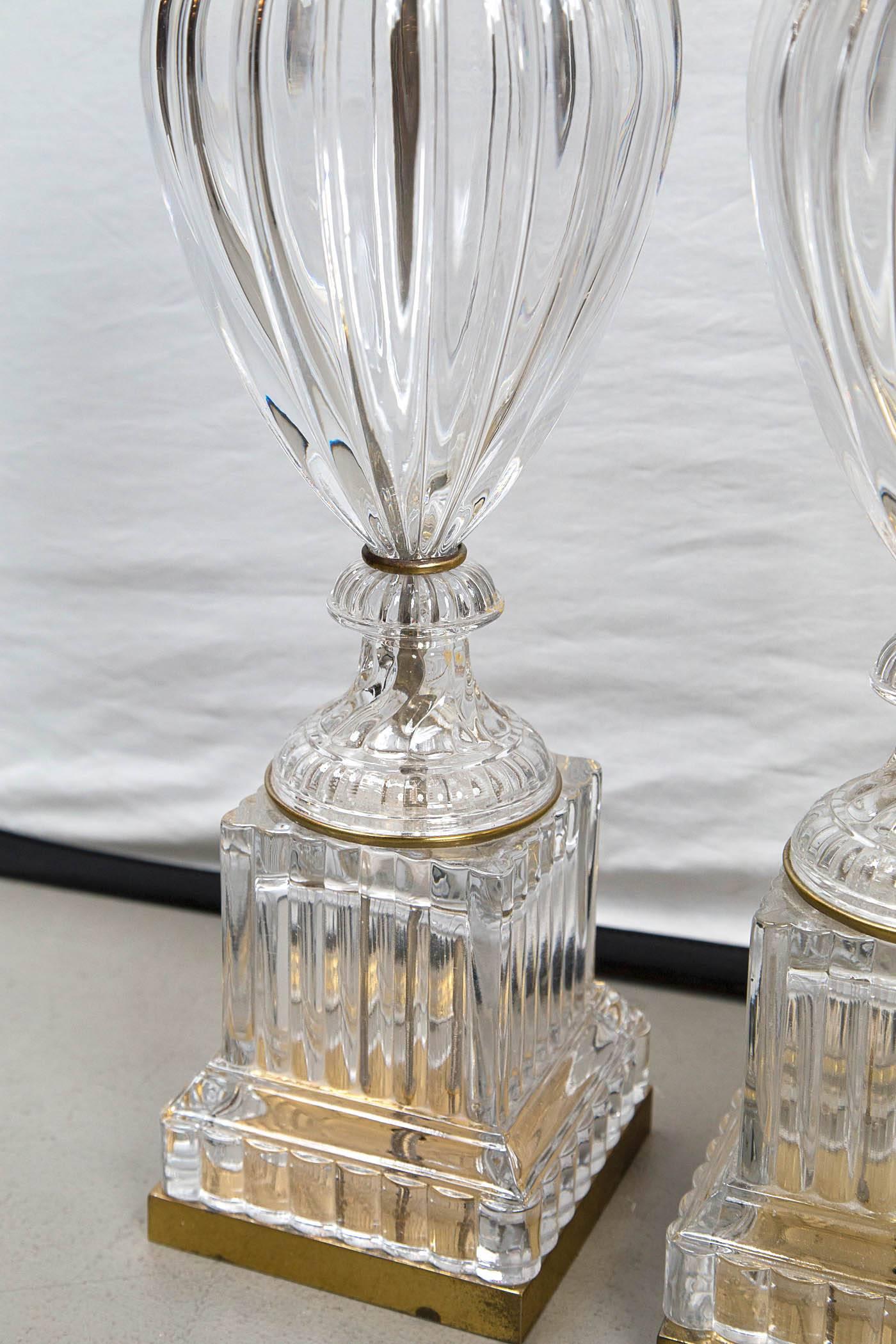 1930, French Molded Glass Table Lamps For Sale 5