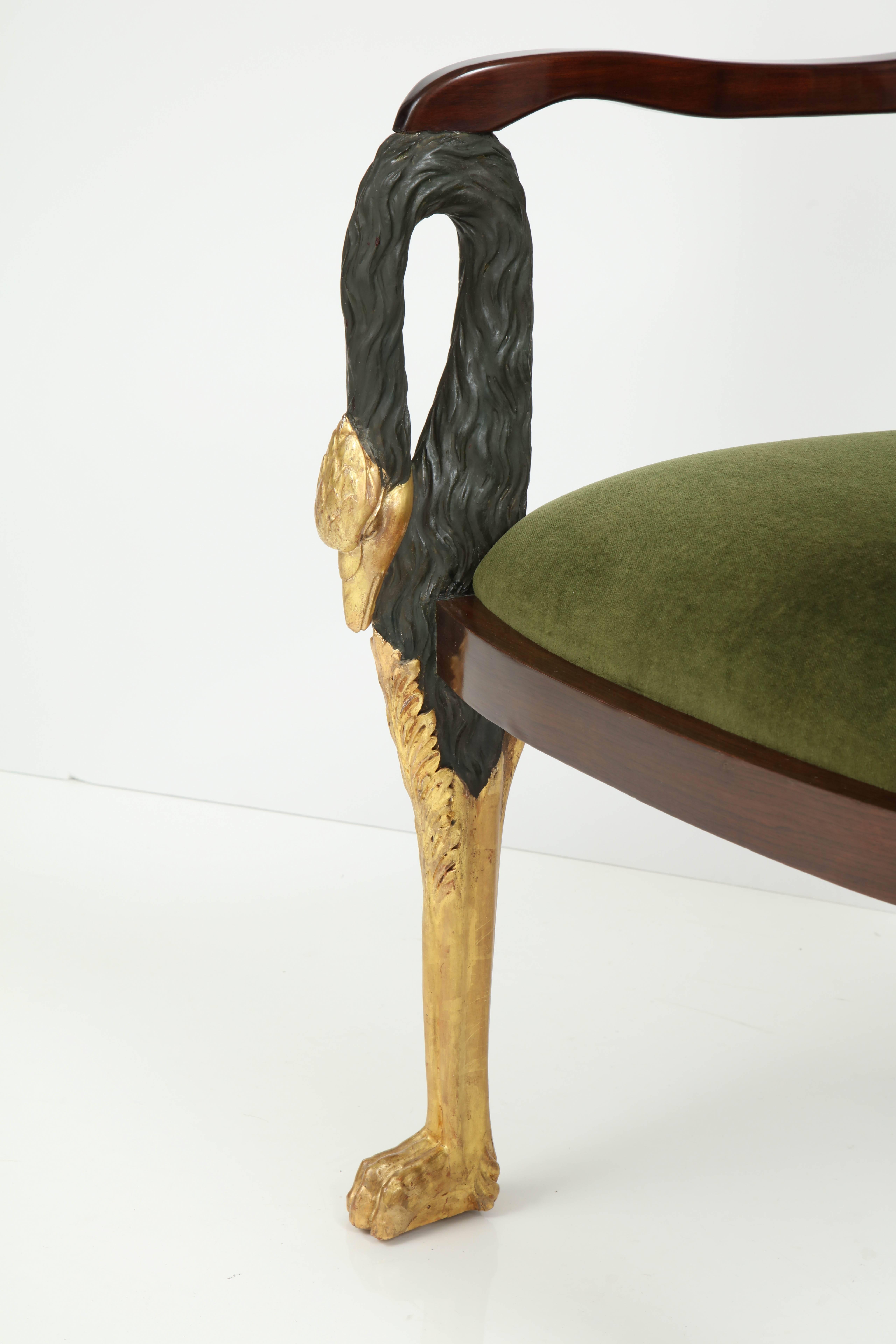 Sillón Dorado de Época Estilo Regencia Sueco en venta 1