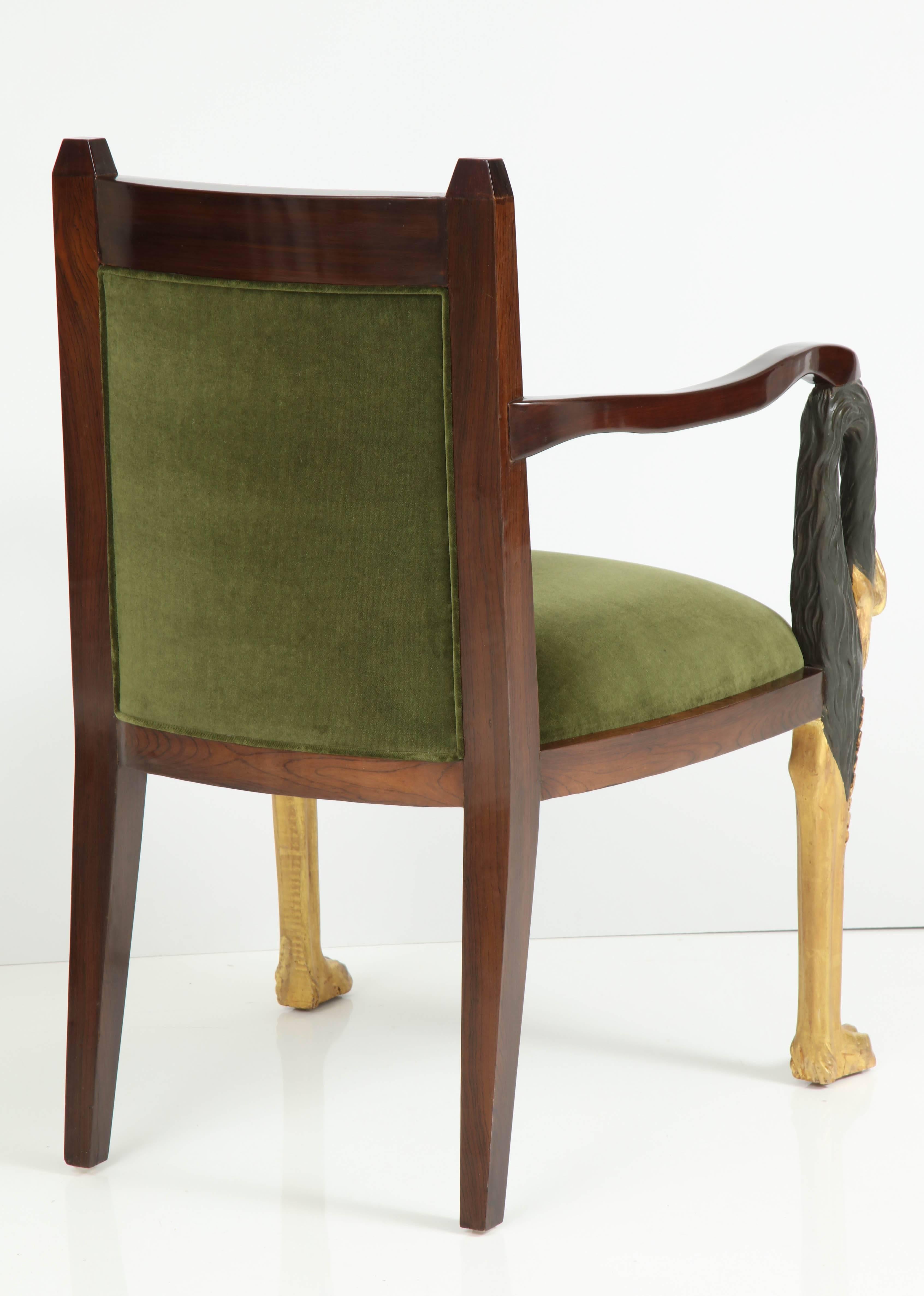 Sillón Dorado de Época Estilo Regencia Sueco siglo XIX en venta