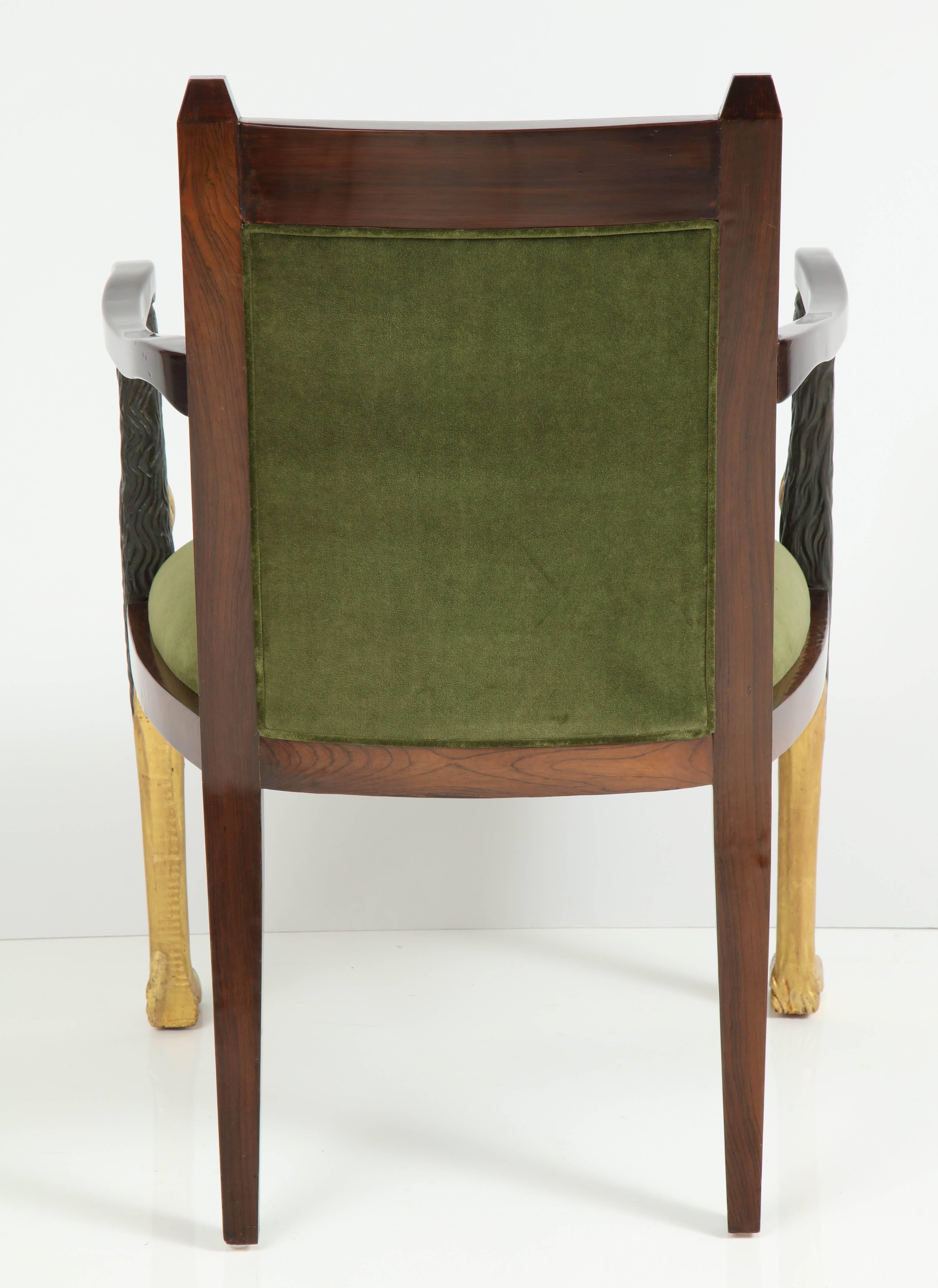 Schwedischer vergoldeter Sessel im Regency-Stil (Obstholz) im Angebot