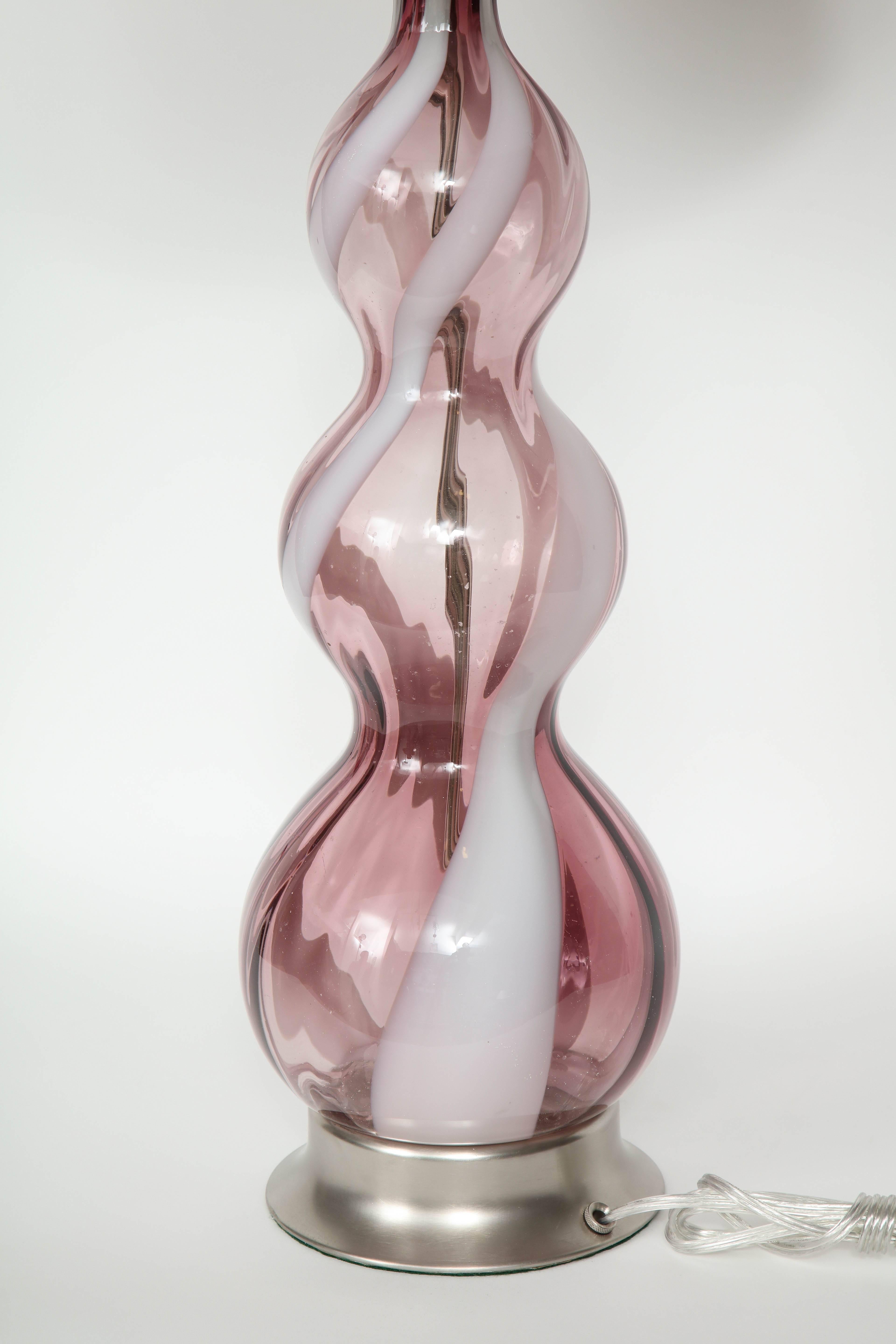 Murano Glass Amethyst Murano Art Glass Lamps