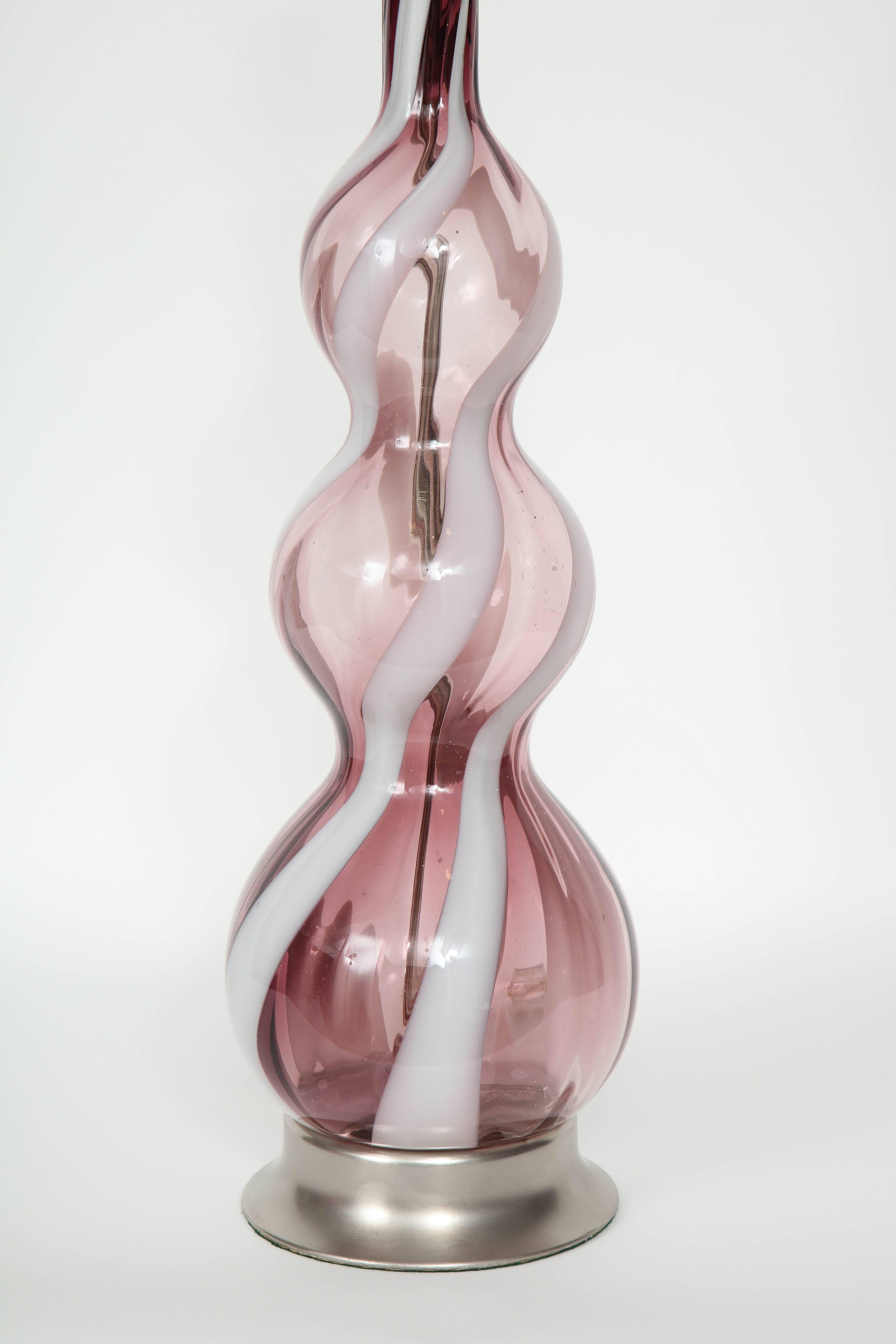 Amethyst Murano Art Glass Lamps 1