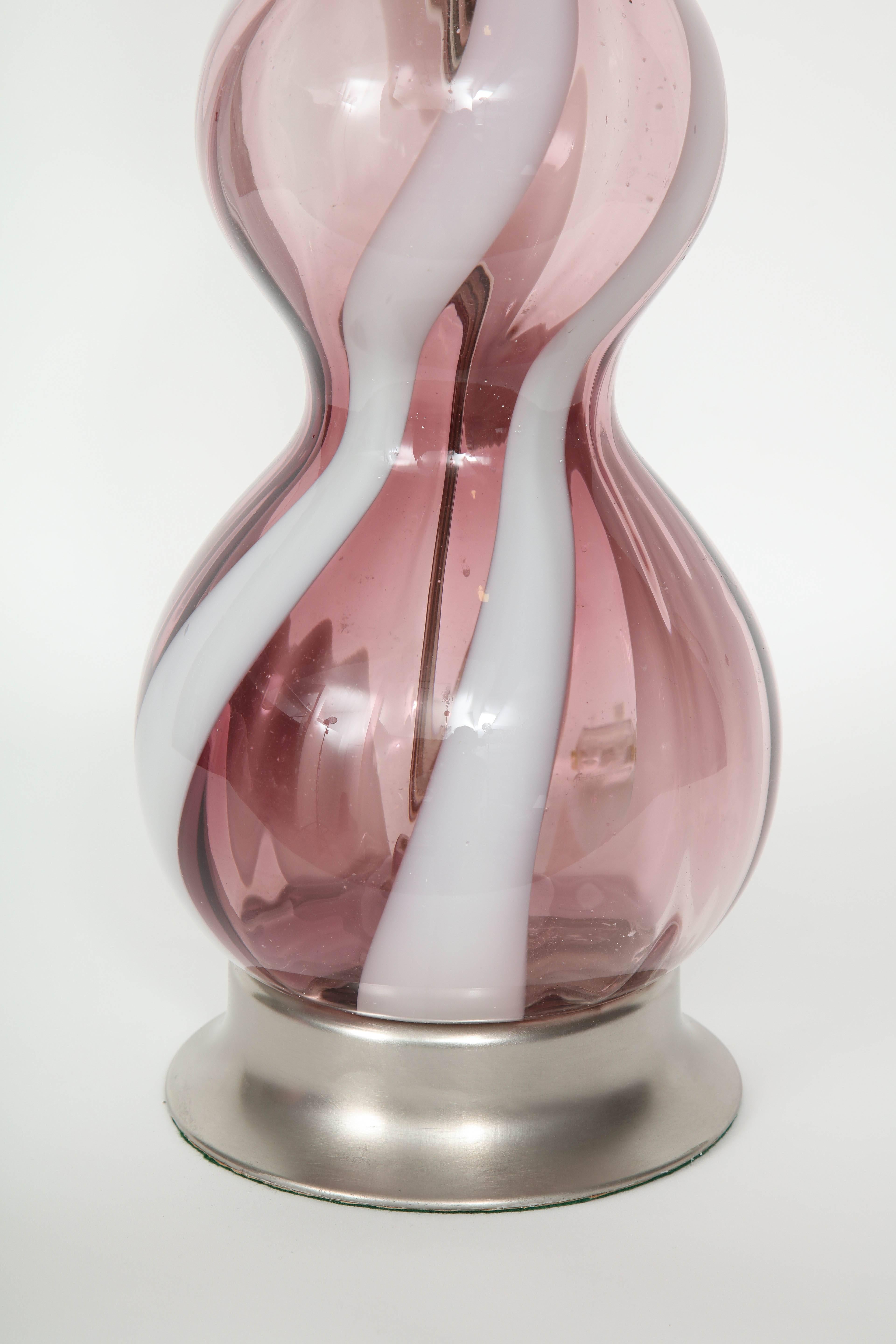 Amethyst Murano Art Glass Lamps 2