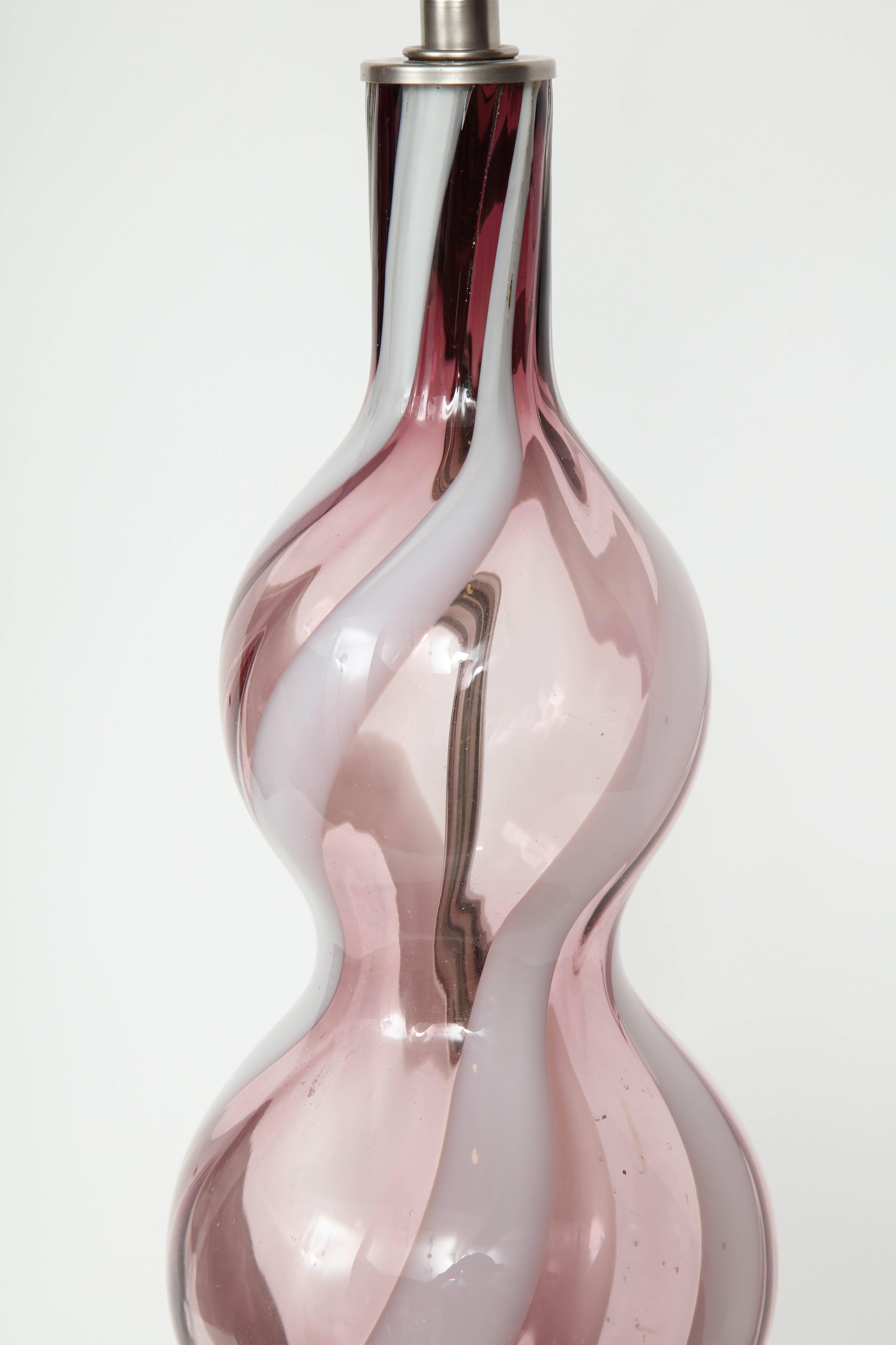 Amethyst Murano Art Glass Lamps 3