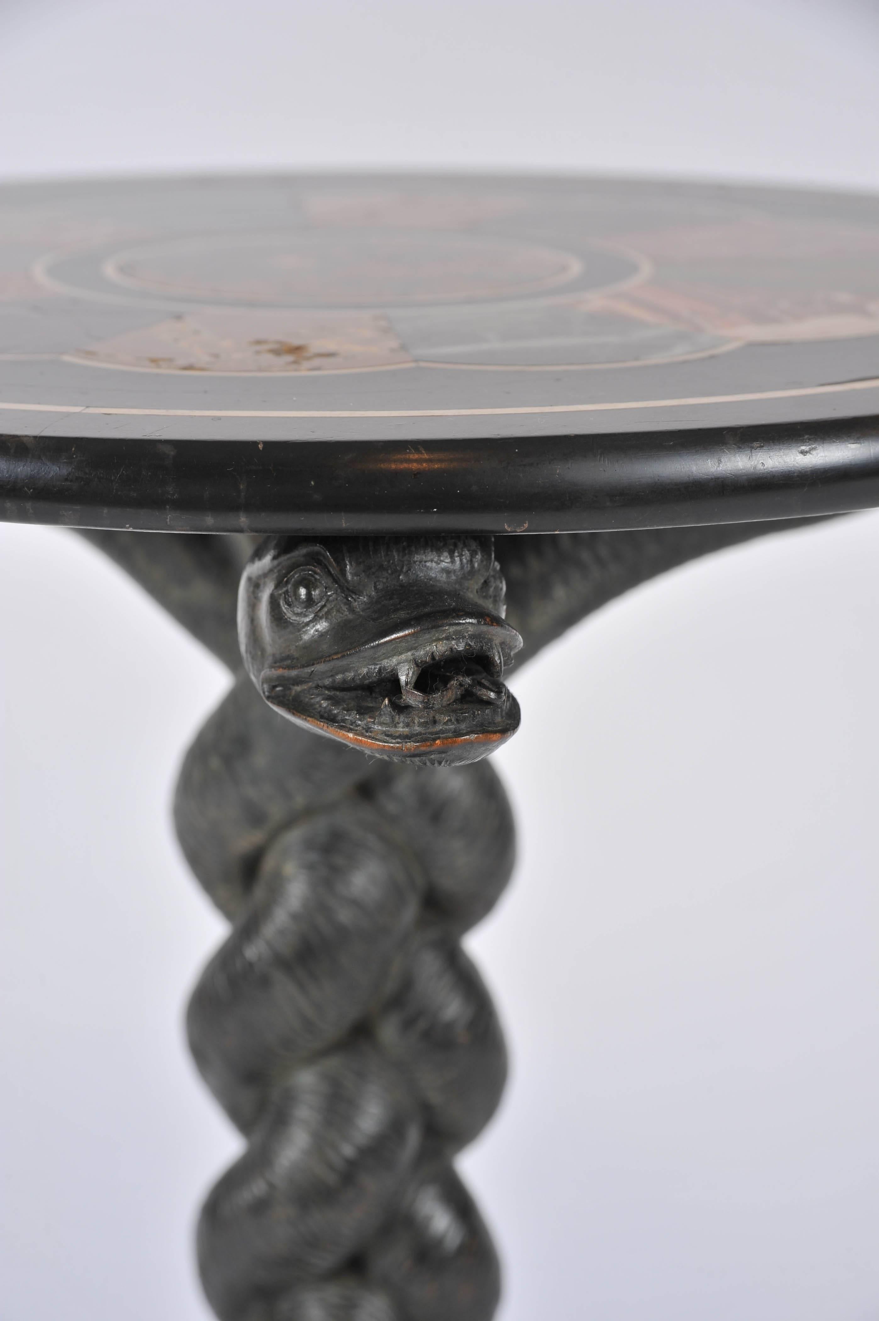 Regency Period Early 19th Century Marble-Top Table with Serpent Support In Excellent Condition For Sale In London, GB