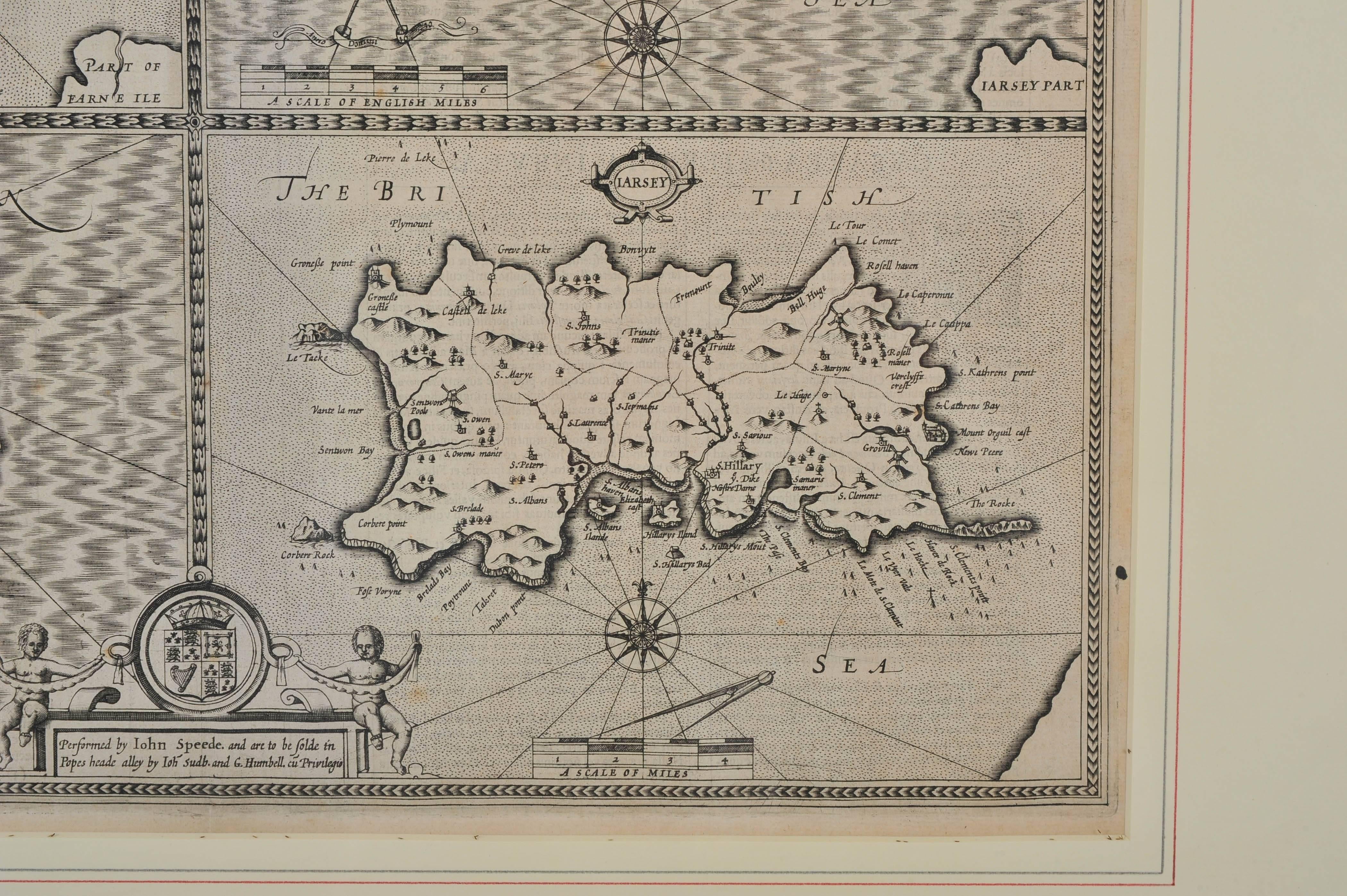 Two 17th Century Maps Showing Guernsey, Jersey, Farne and Holy Island For Sale 2