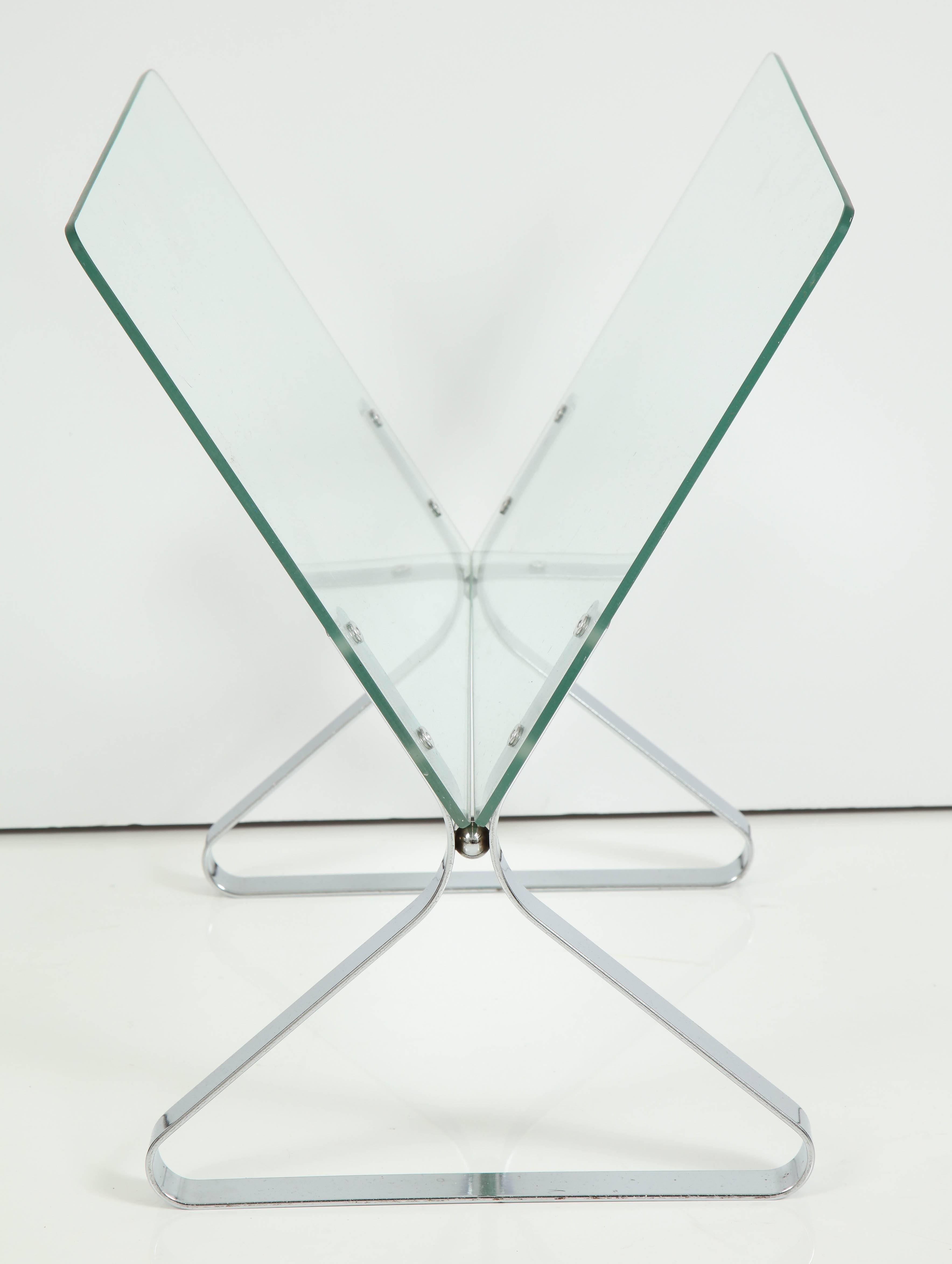 Polished Magazine Stand by Milo Baughman, C 1960