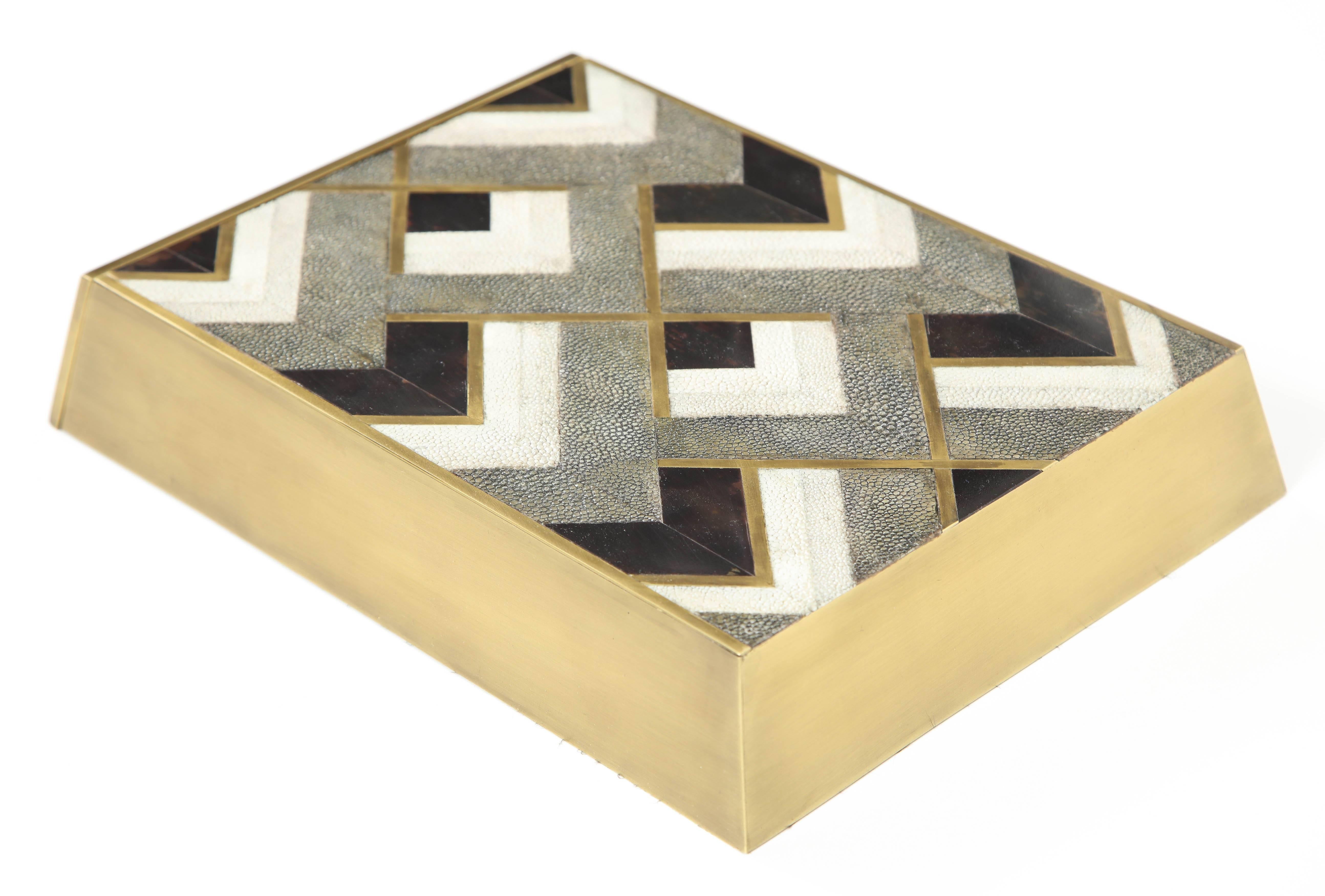 Shagreen and Bronze Decorative Box, France In Excellent Condition In New York, NY