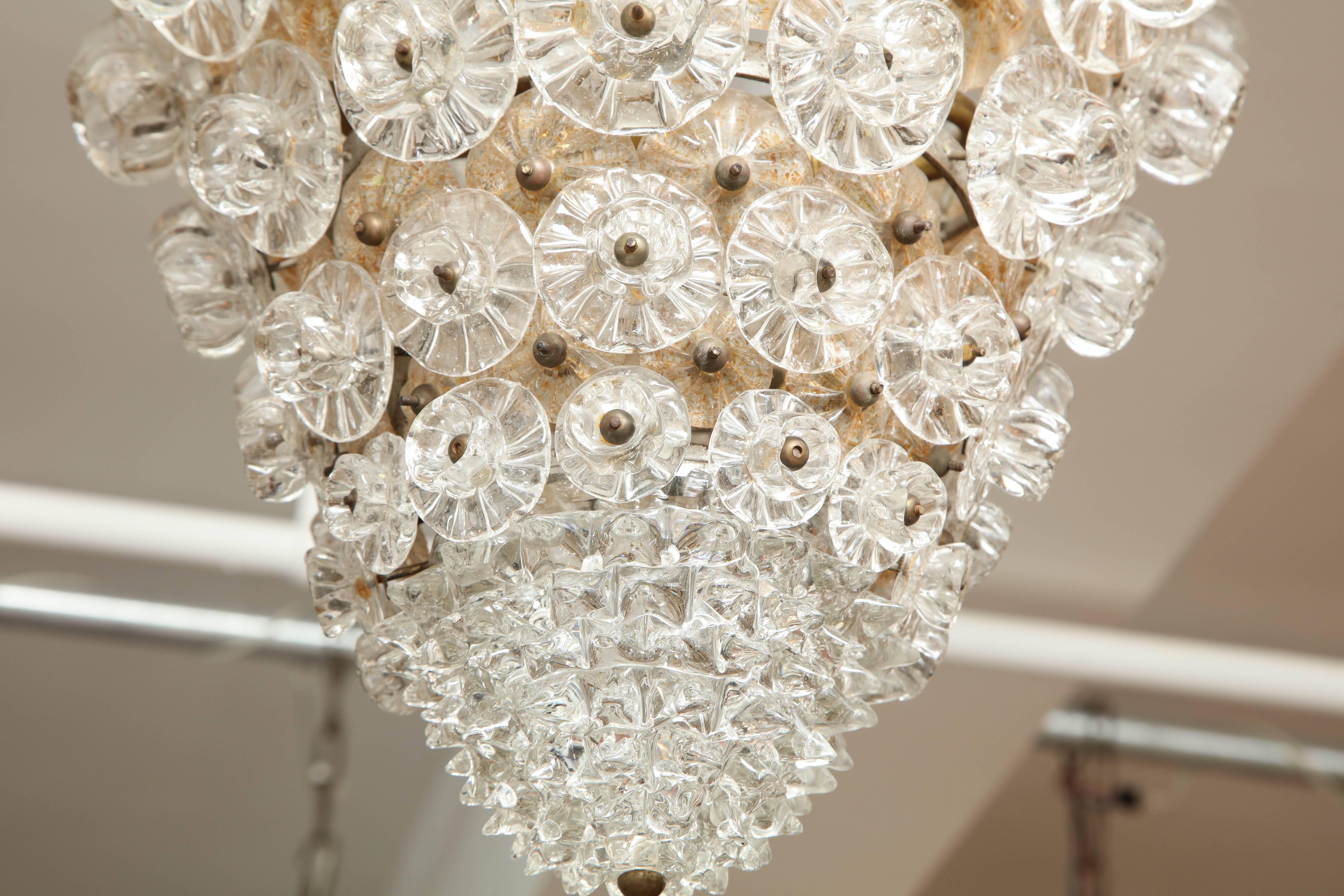 Barovier & Toso chandelier made in Venice 1940 For Sale 1