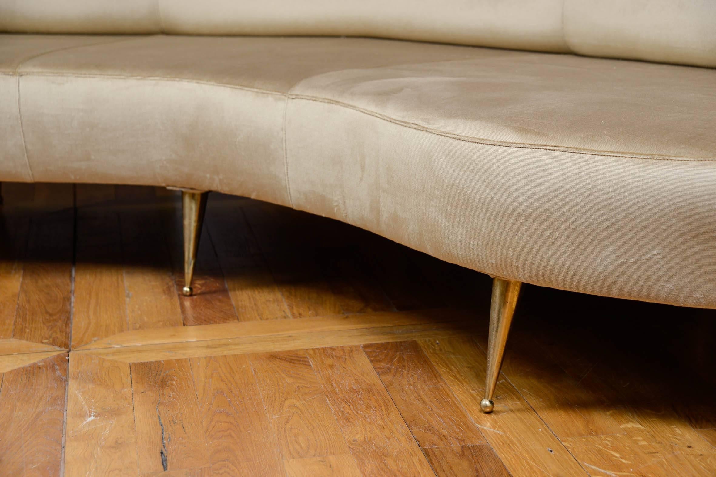 Mid-Century Modern Original Serpentine Vintage Sofa