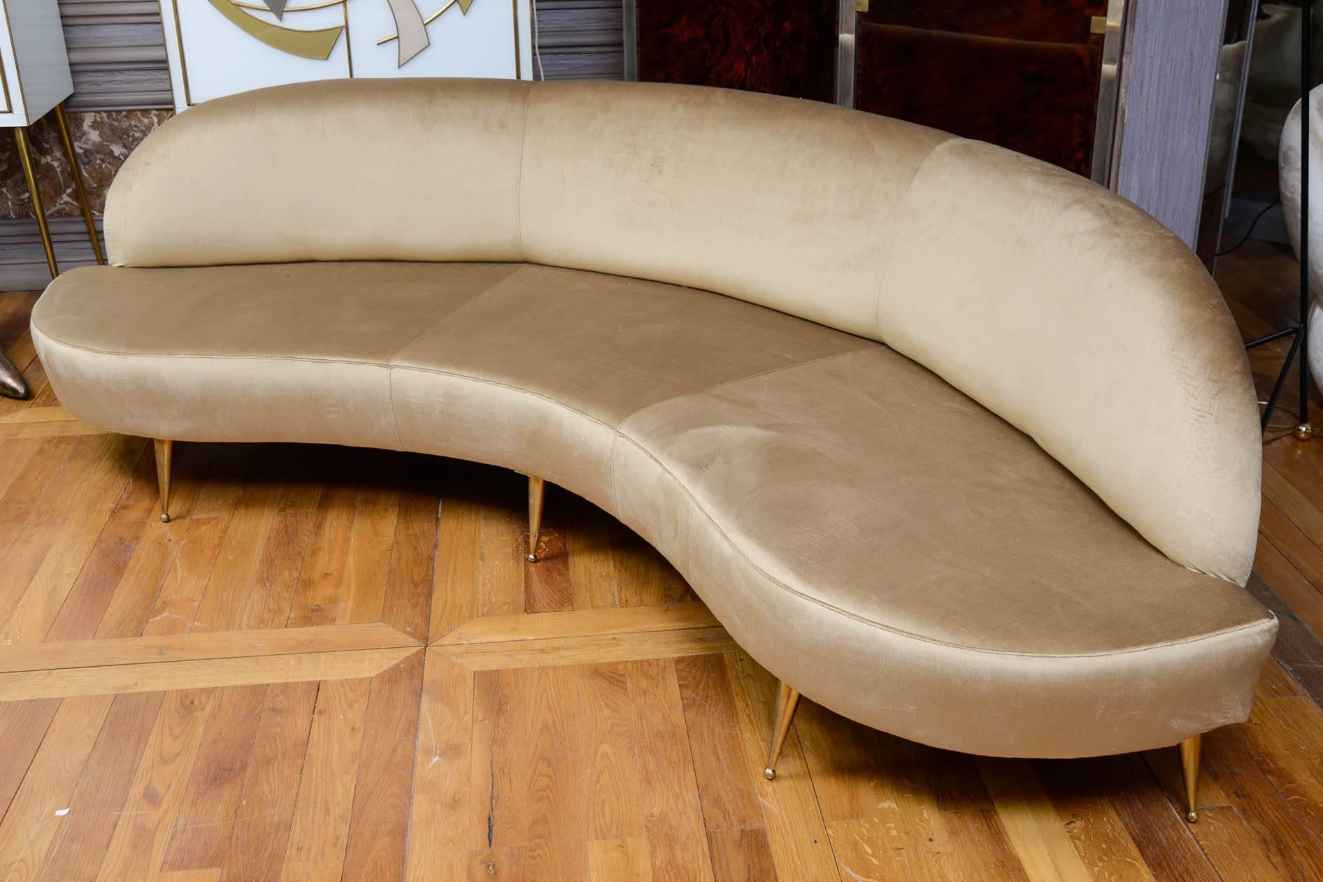 Italian Original Serpentine Vintage Sofa